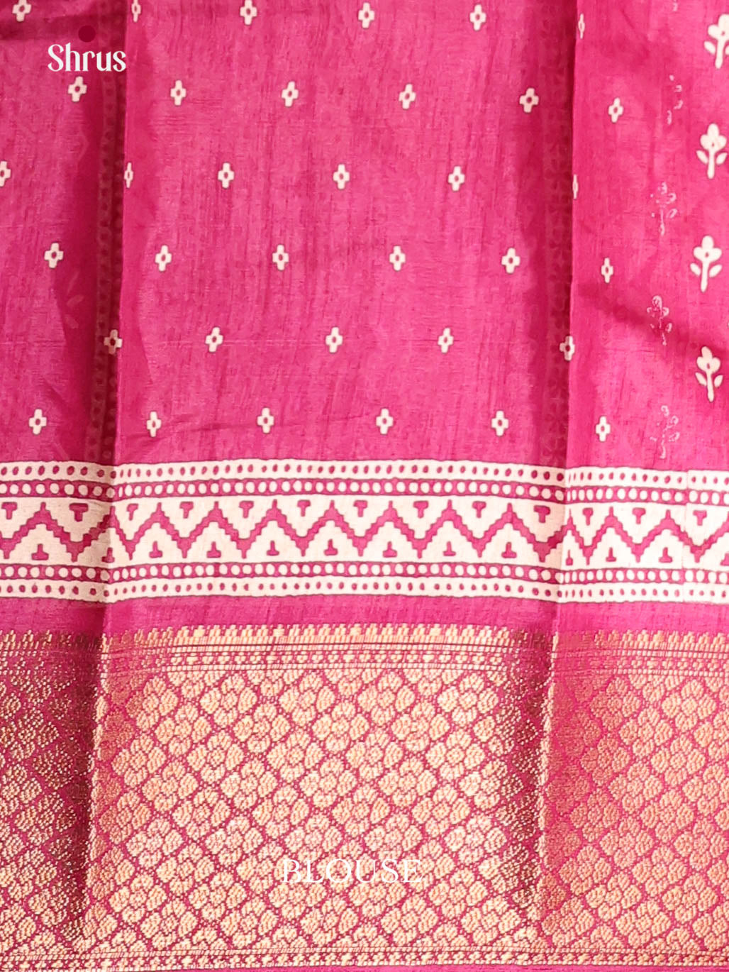 Pink- Semi Crepe Saree - Shop on Shrus.com