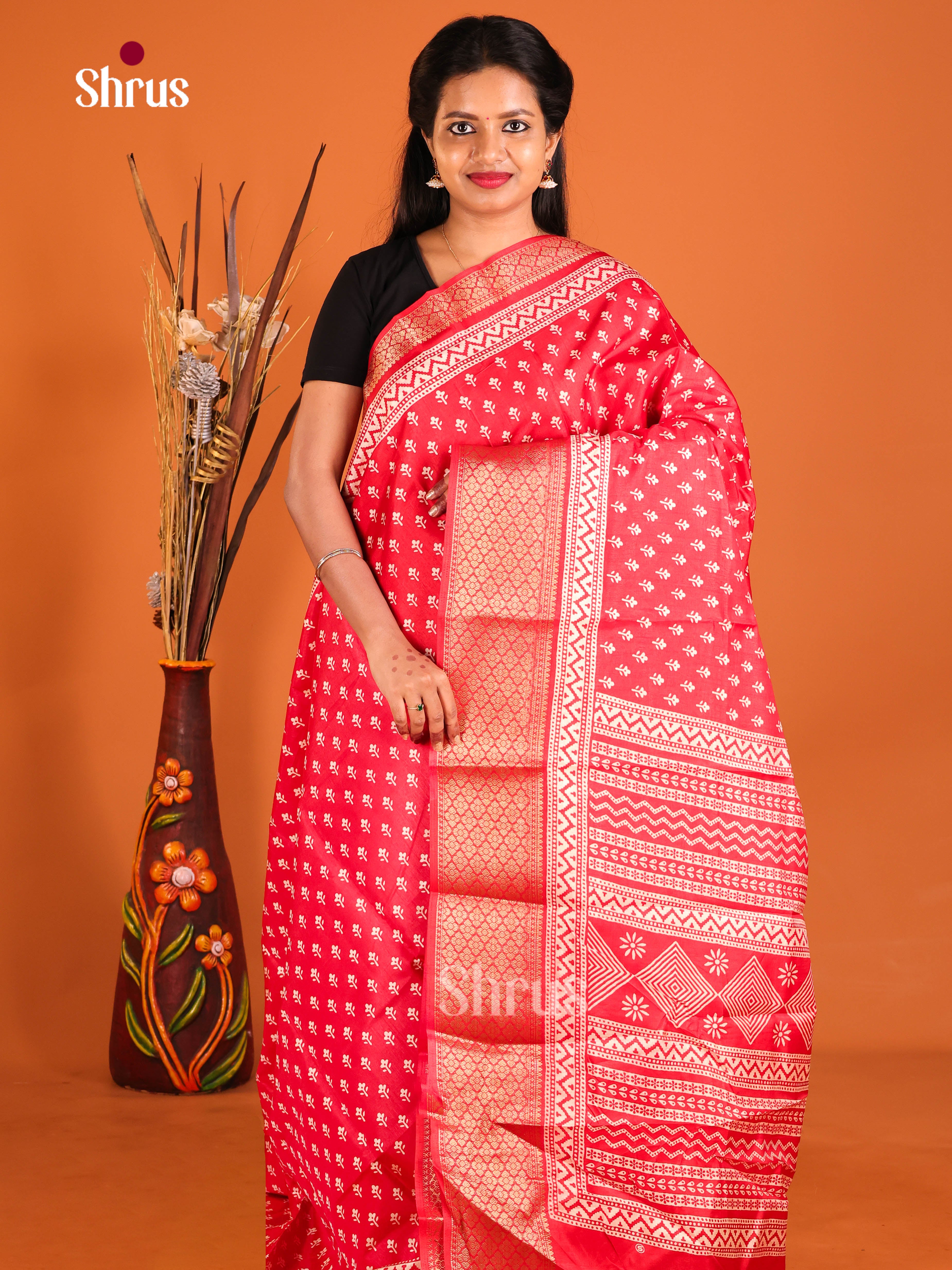 DIS10292 - Semi Crepe Saree - Shop on Shrus.com