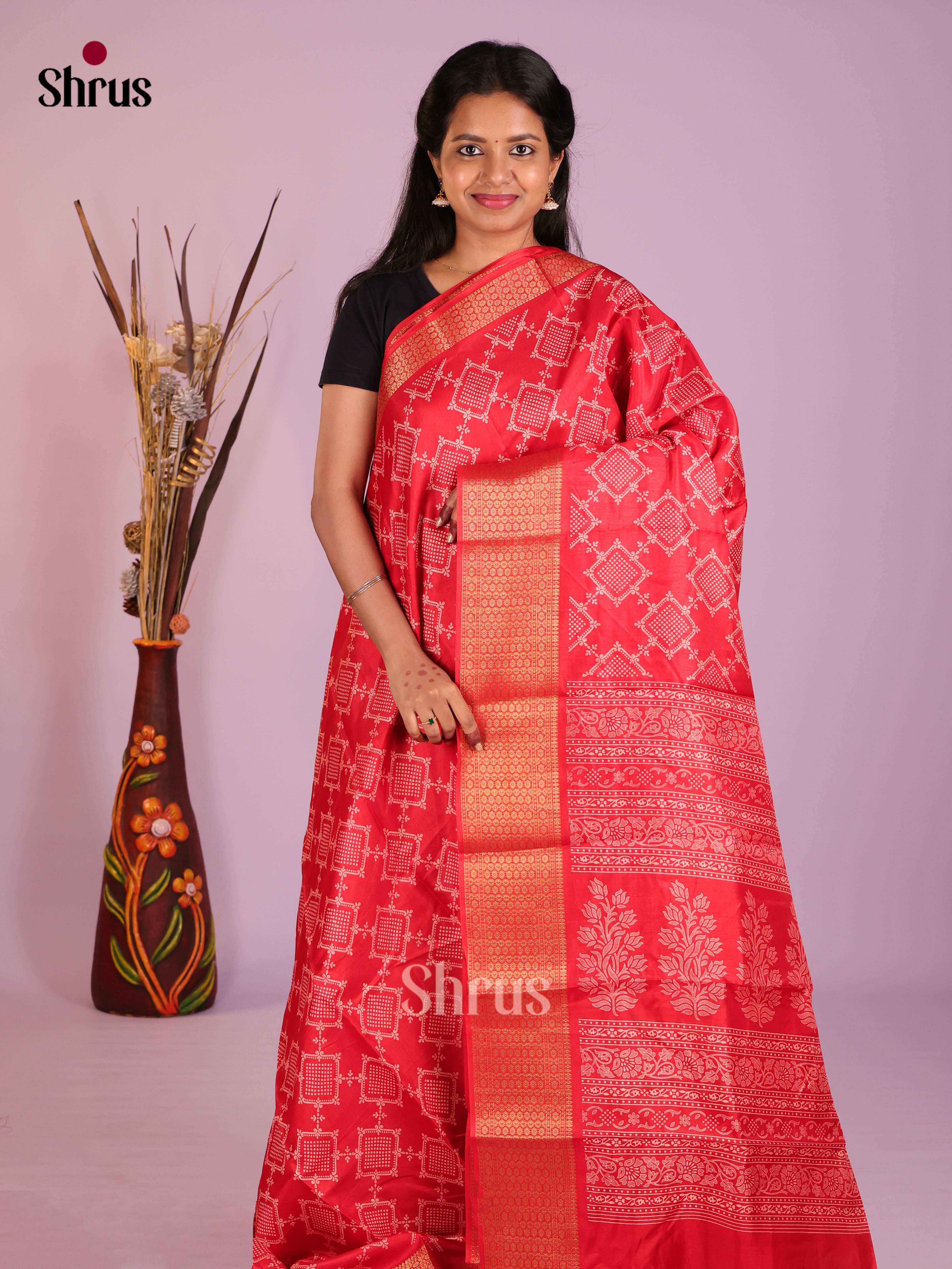 DIS10301 - Semi Crepe Saree - Shop on Shrus.com