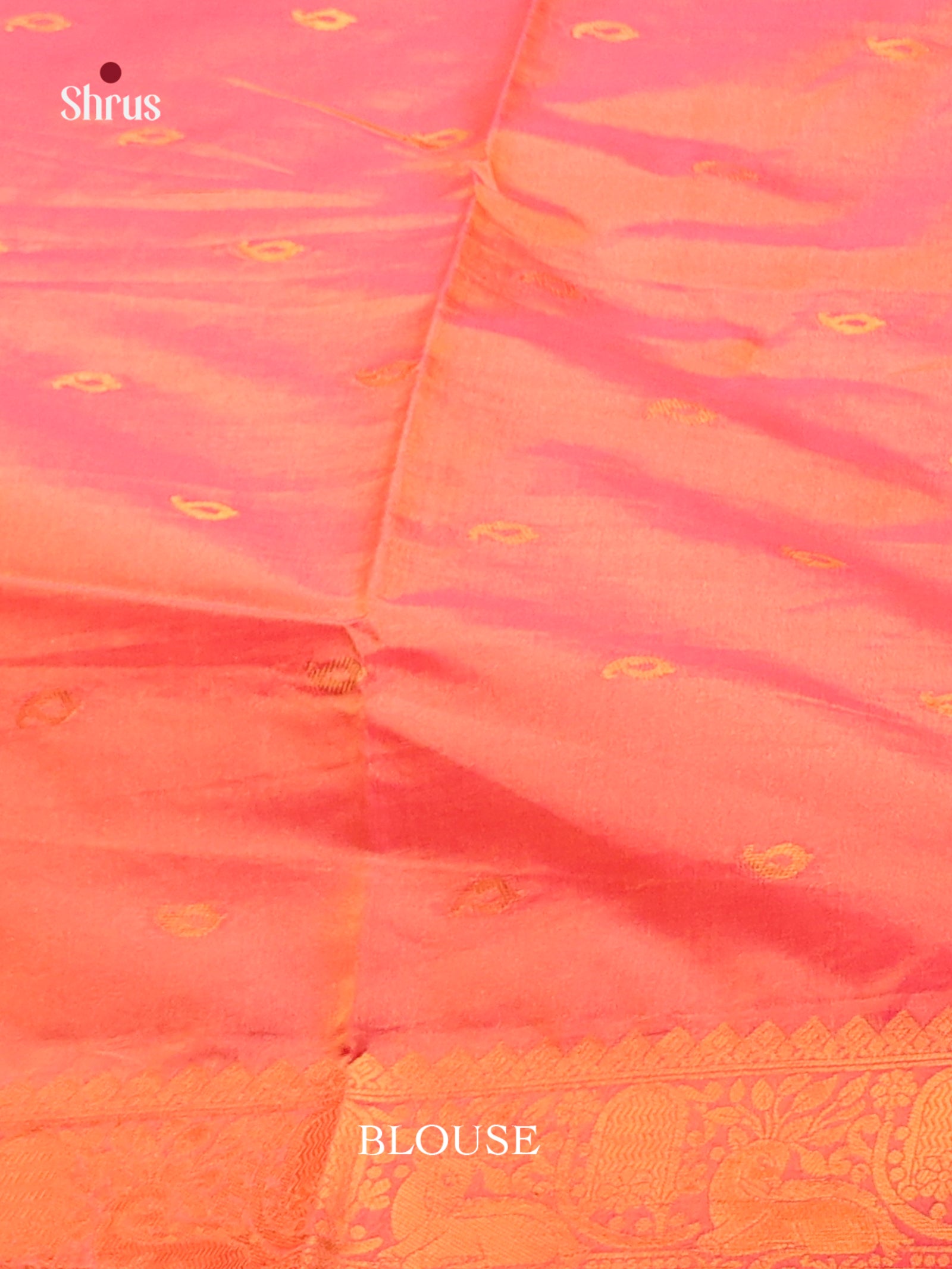 Green & Orange - Semi Softsilk Saree