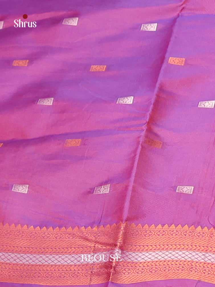 Pink & Purple - Semi Softsilk Saree