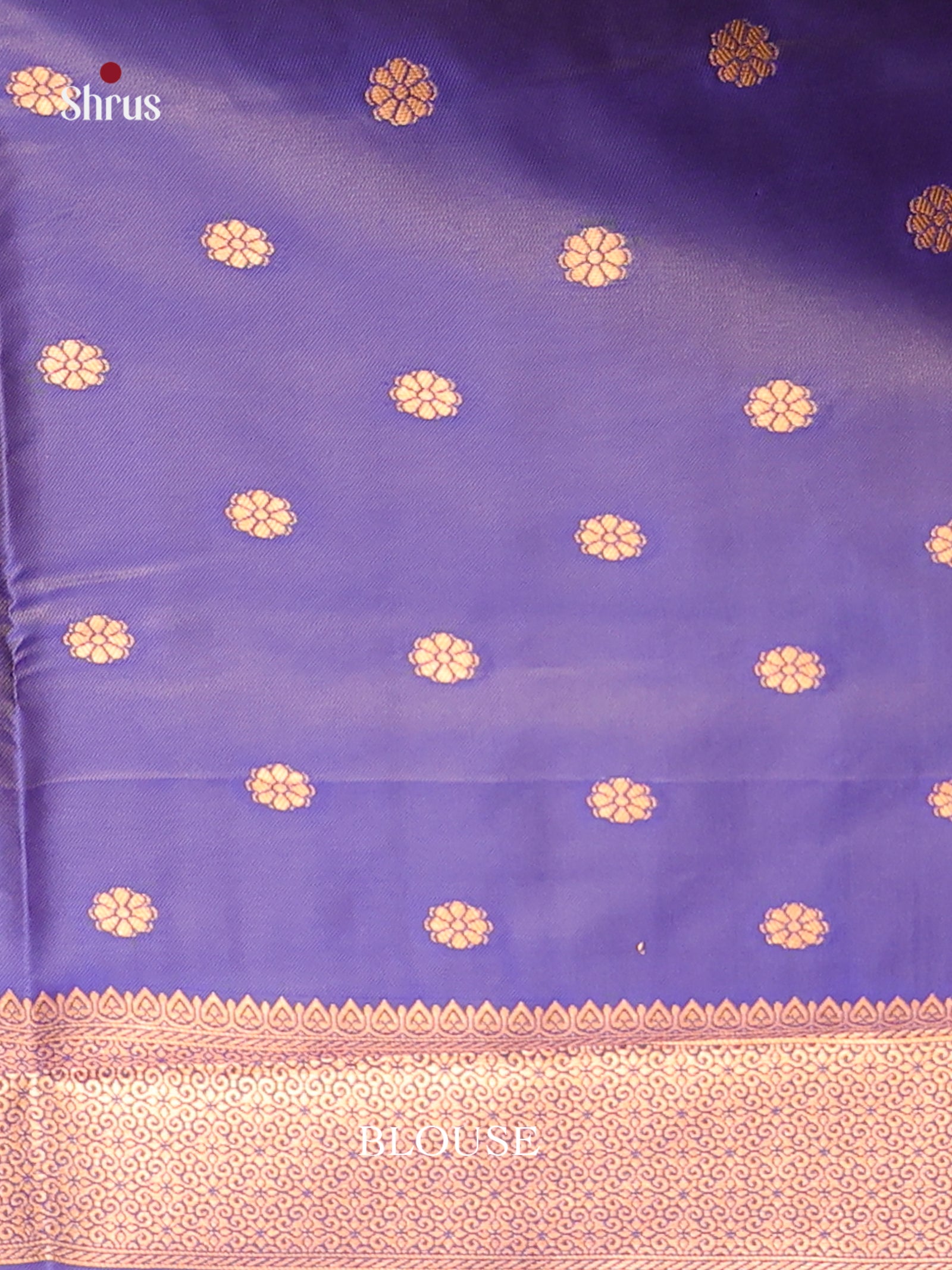 Grey & Blue - Semi Softsilk Saree - Shop on Shrus.com