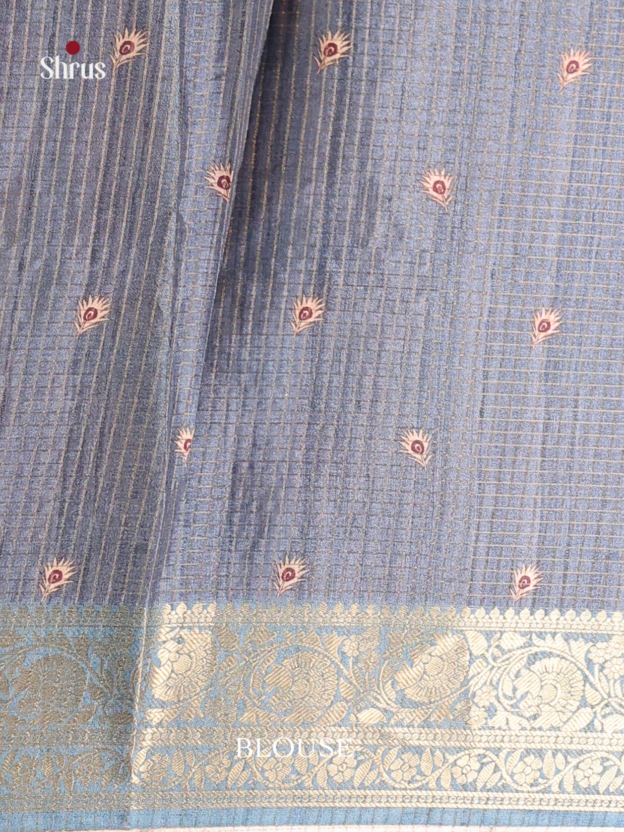 Green & Blue- Semi Dola silk Saree - Shop on Shrus.com