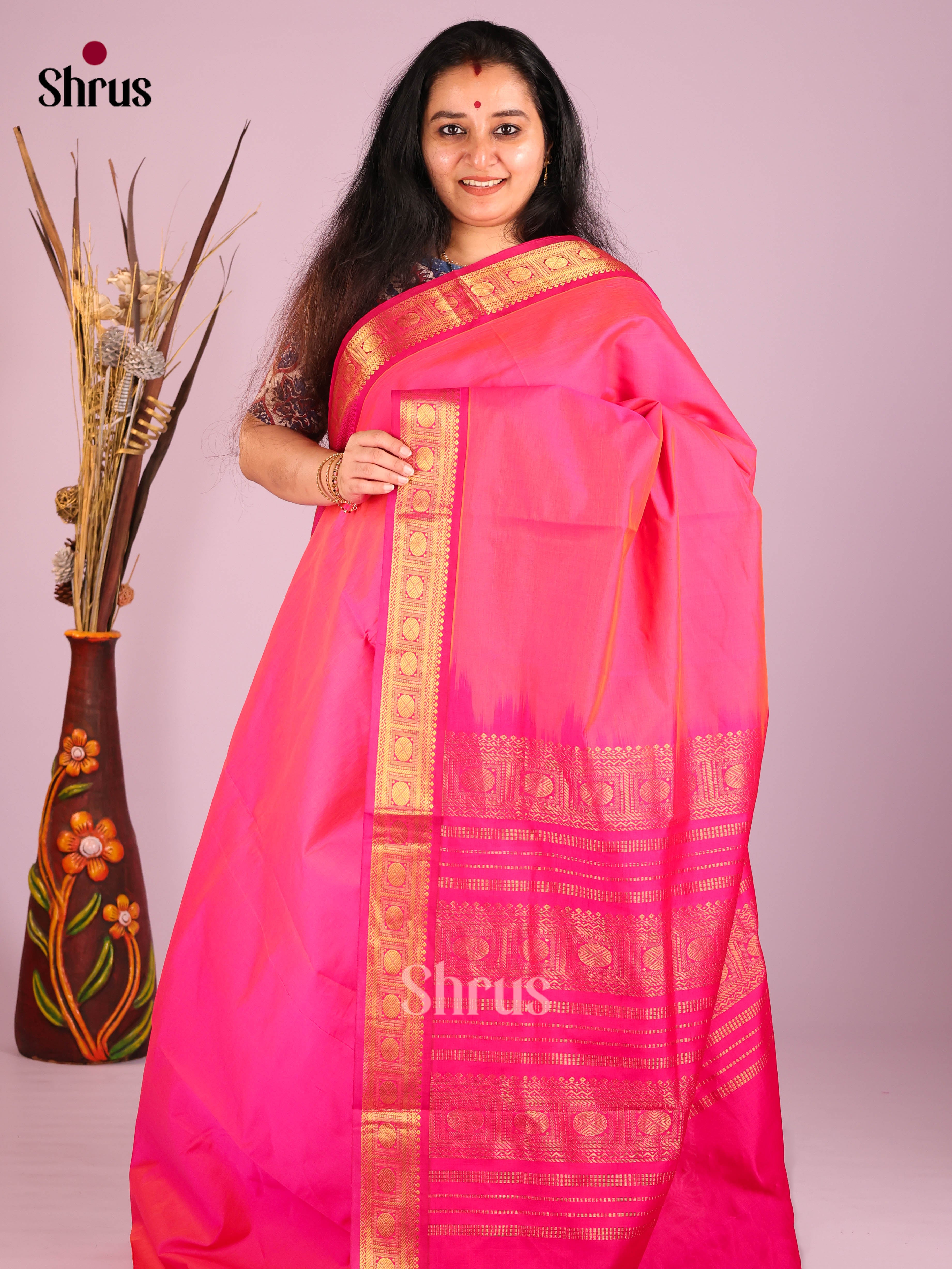 DIS10405 - Silkcotton-halfpure Saree - Shop on Shrus.com