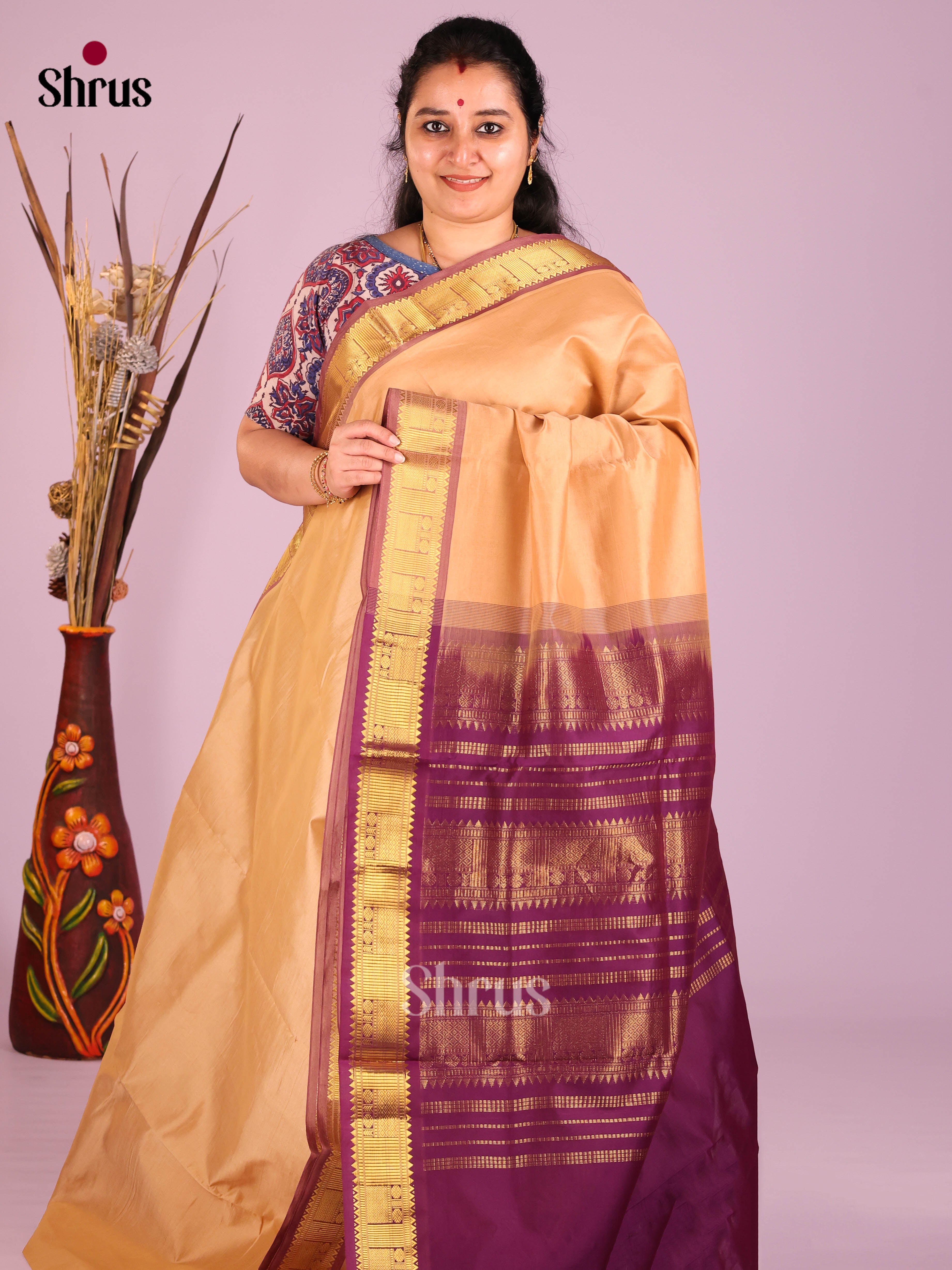 DIS10406 - Silkcotton-halfpure Saree - Shop on Shrus.com