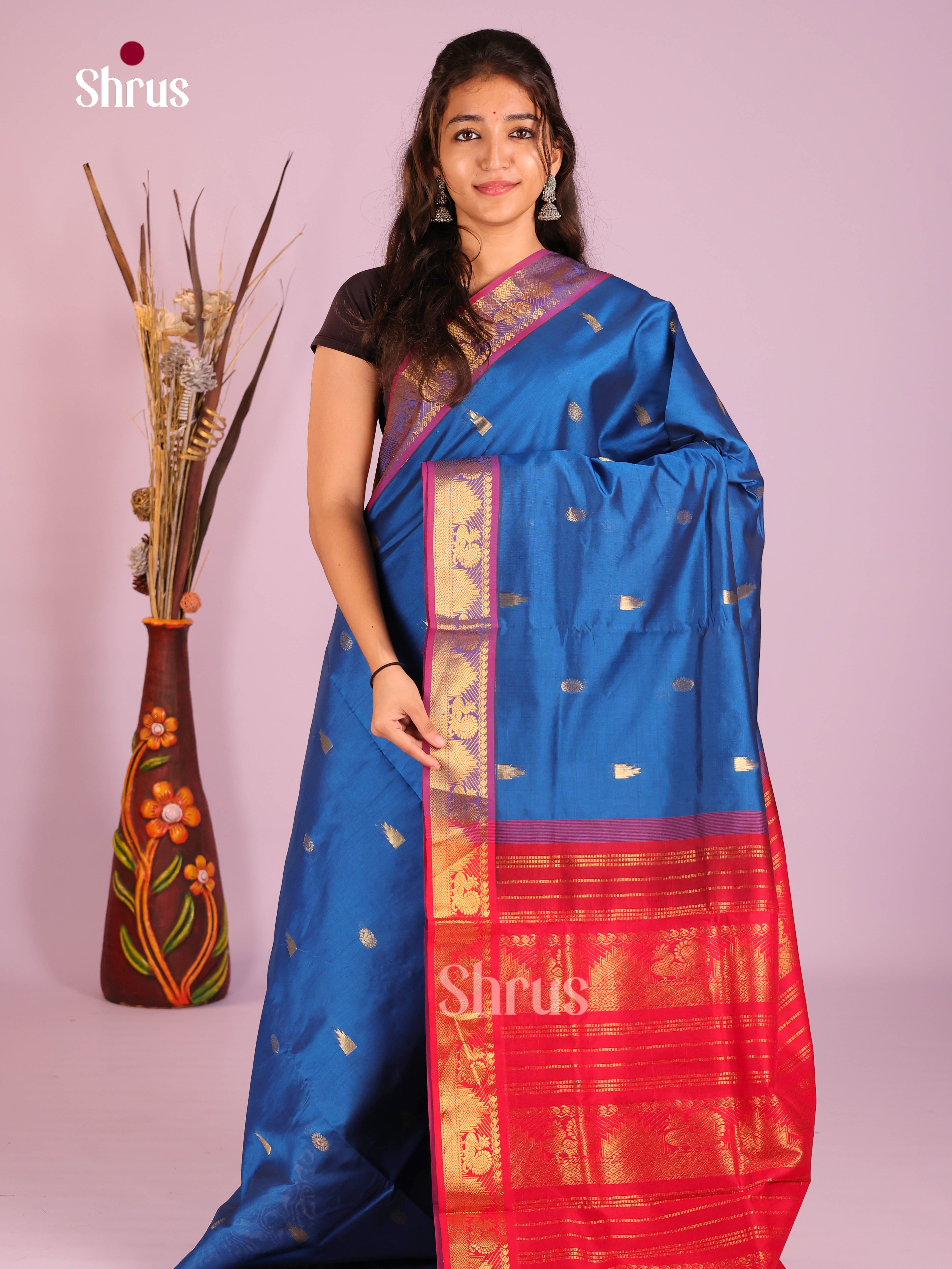 DIS10420 - Silkcotton-halfpure Saree - Shop on Shrus.com