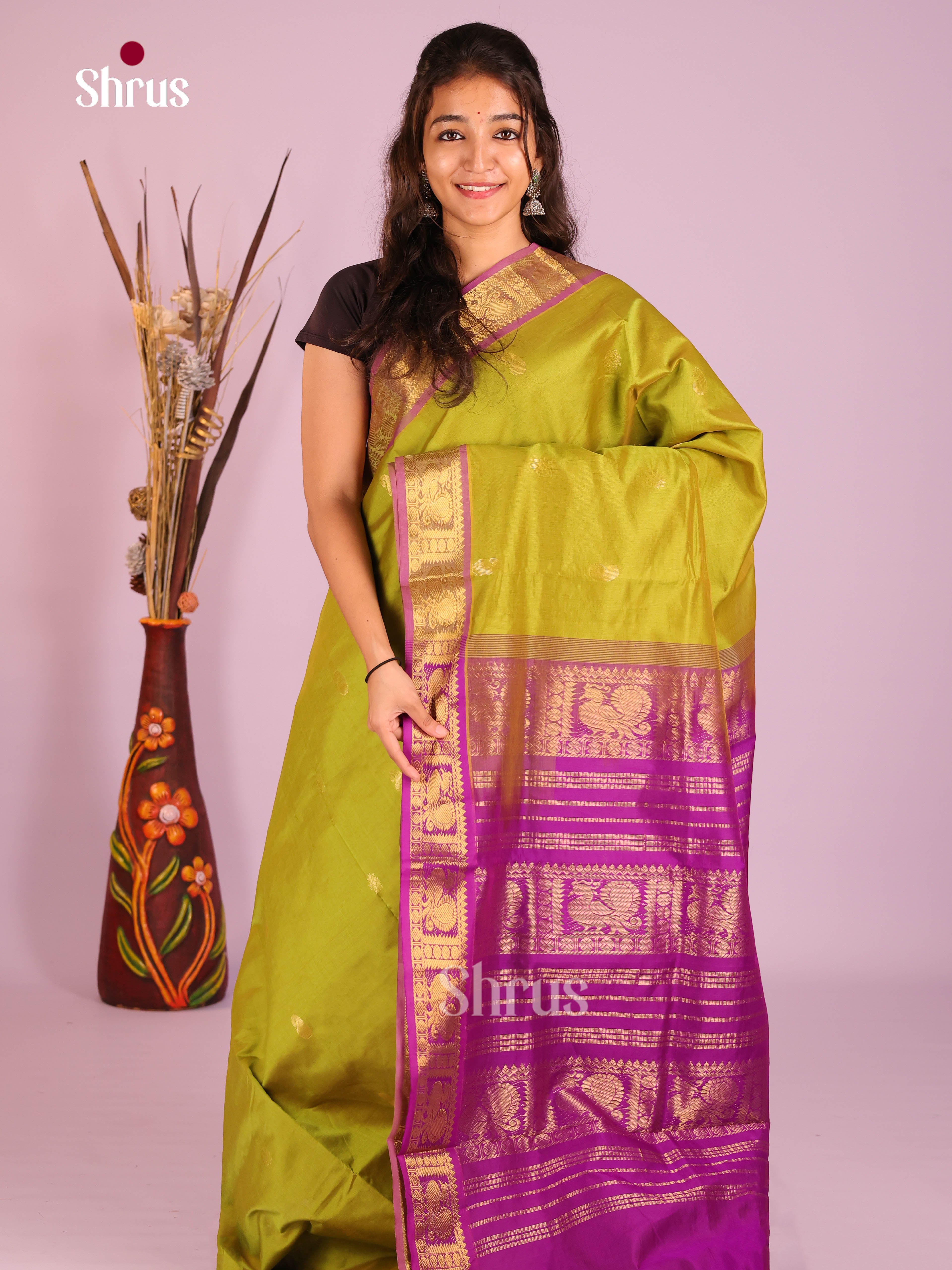 DIS10428 - Silkcotton-halfpure Saree - Shop on Shrus.com
