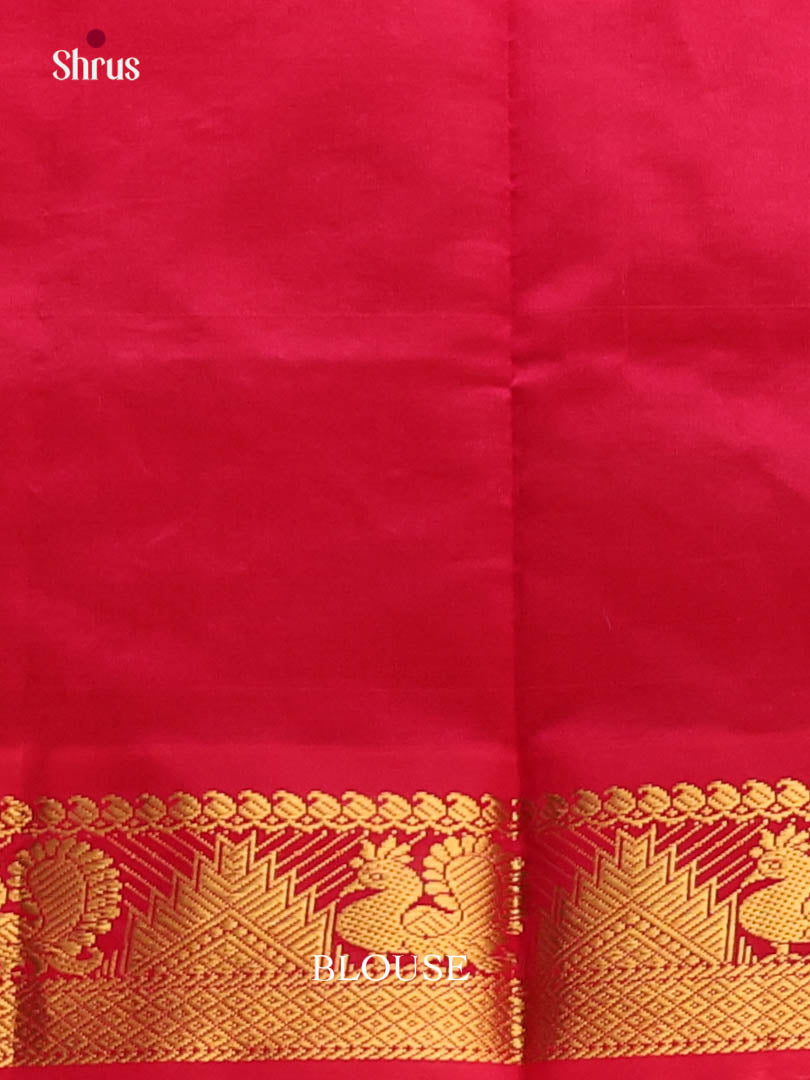 Pastel Green & Red  - Silkcotton-halfpure Saree - Shop on Shrus.com