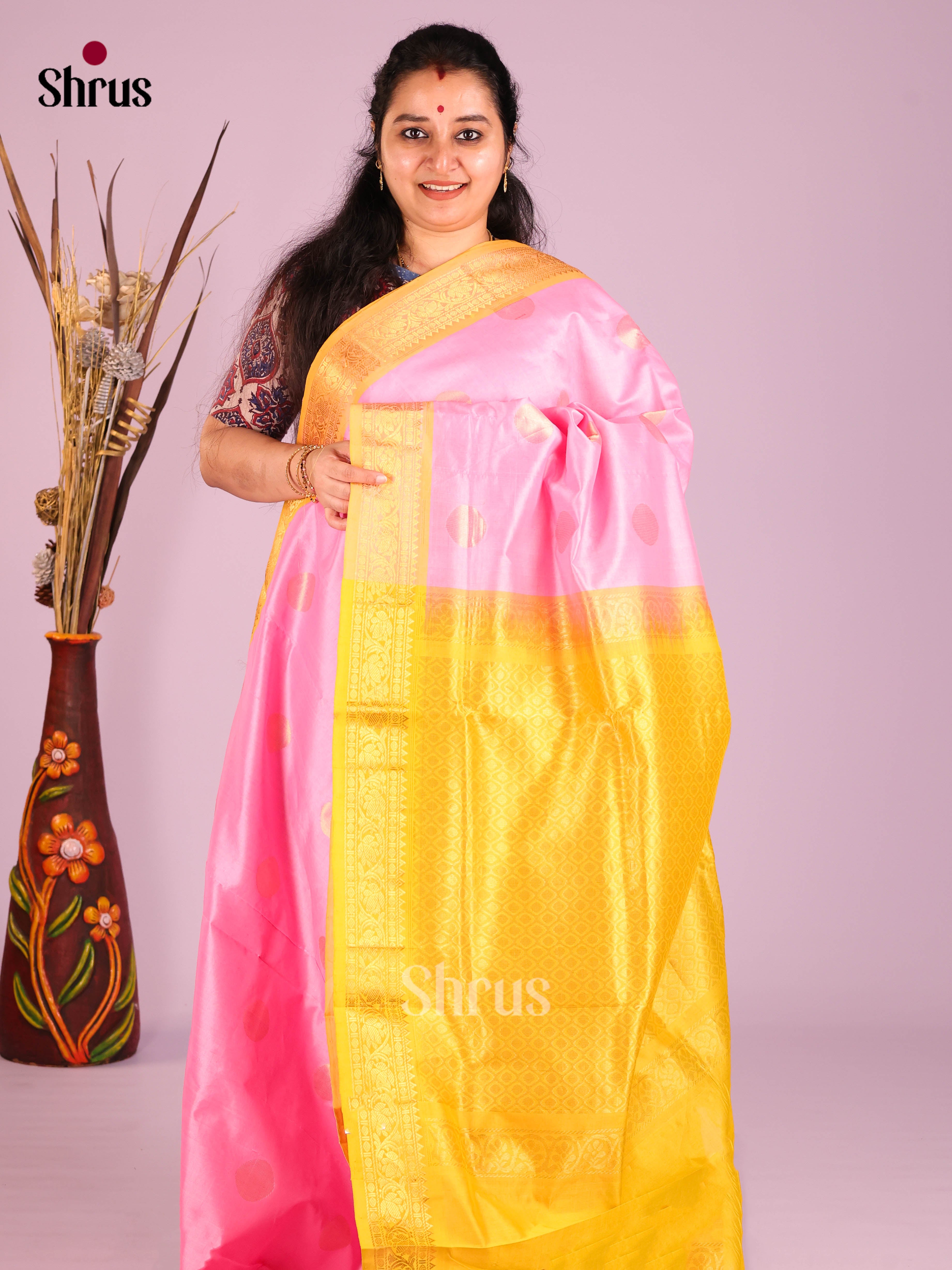 DIS10435 - Silkcotton-halfpure Saree - Shop on Shrus.com