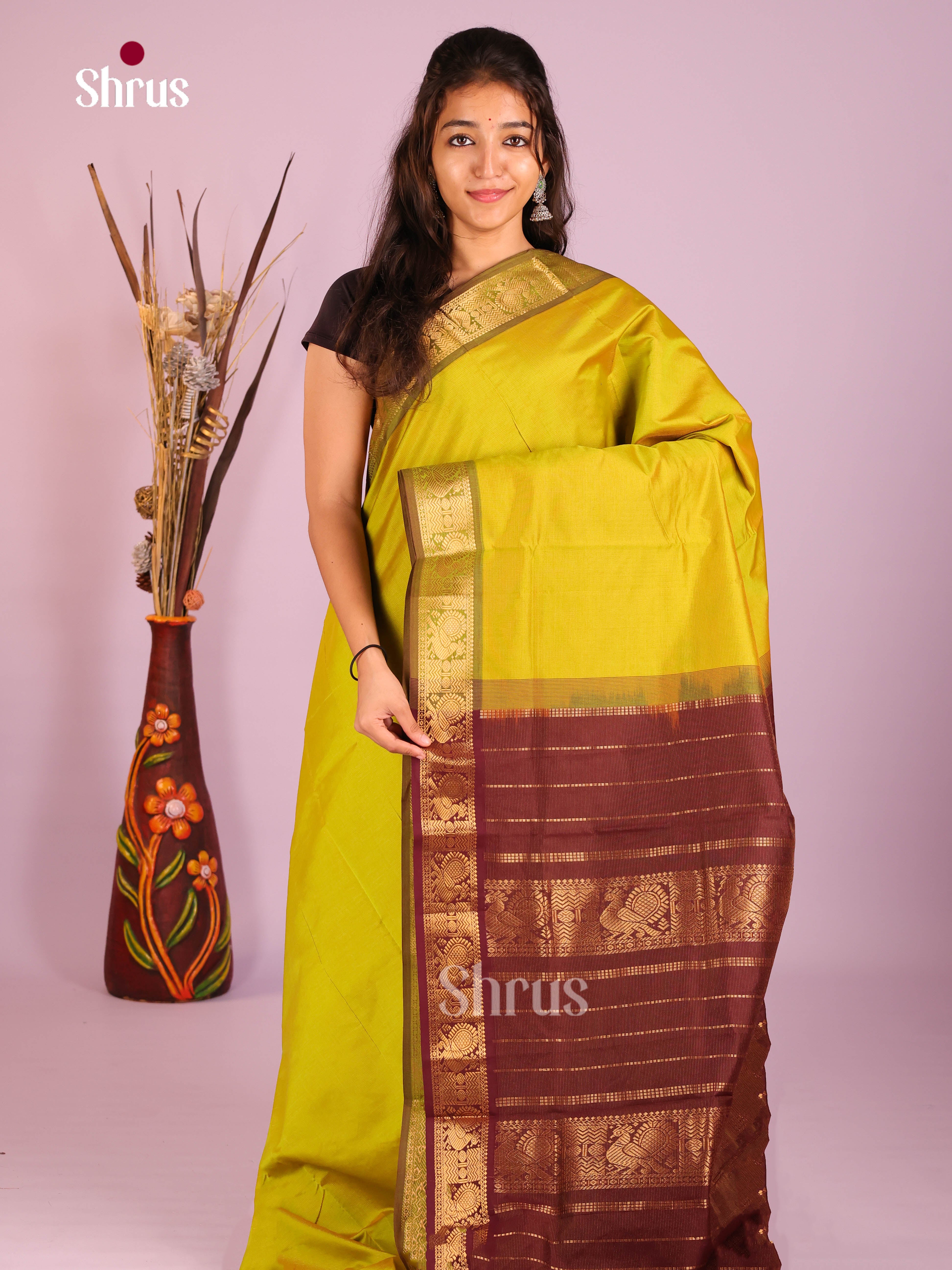DIS10458 - Silkcotton-halfpure Saree - Shop on Shrus.com