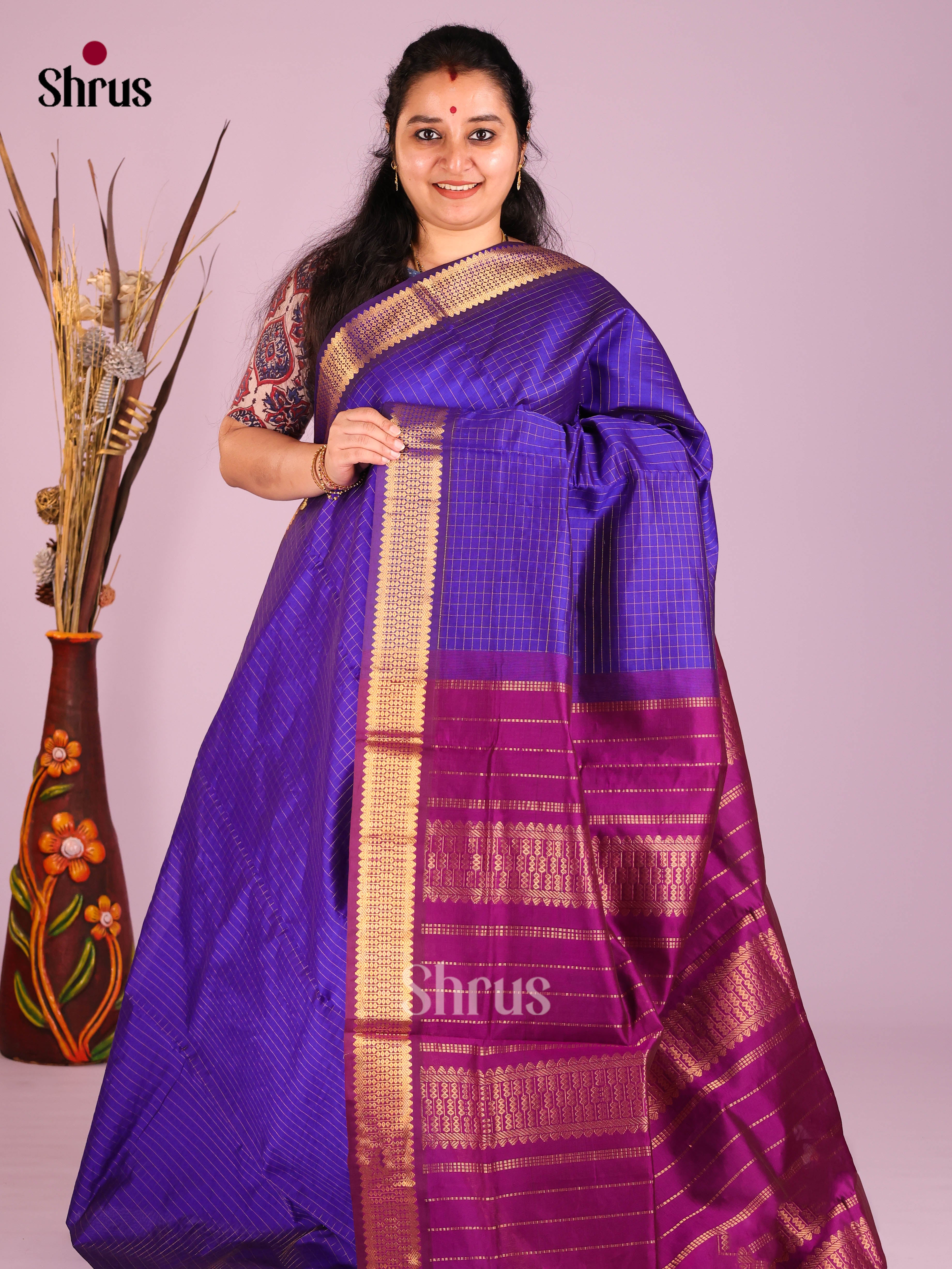 DIS10470 - Silkcotton-halfpure Saree - Shop on Shrus.com