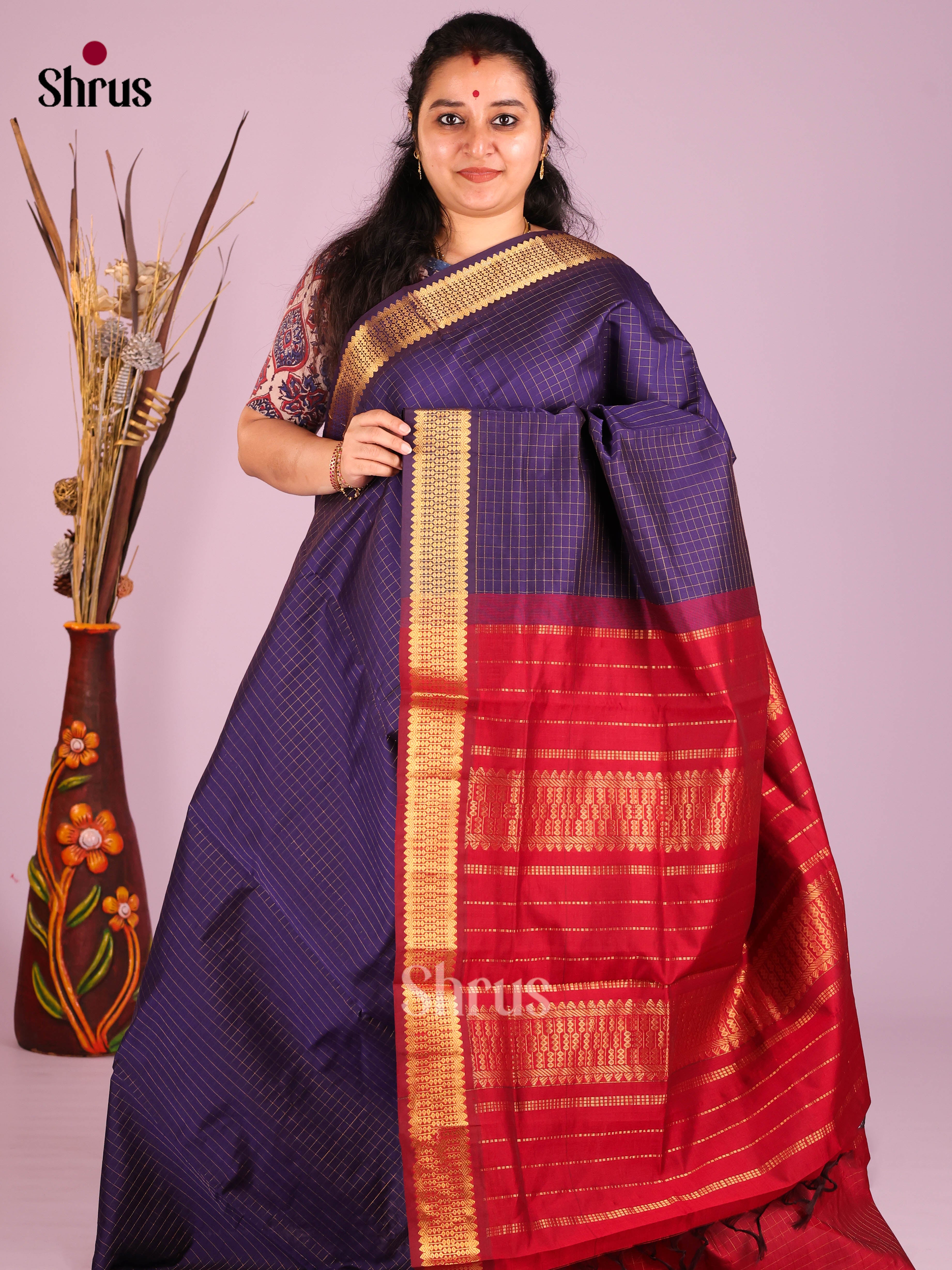 DIS10477 - Silkcotton-halfpure Saree - Shop on Shrus.com