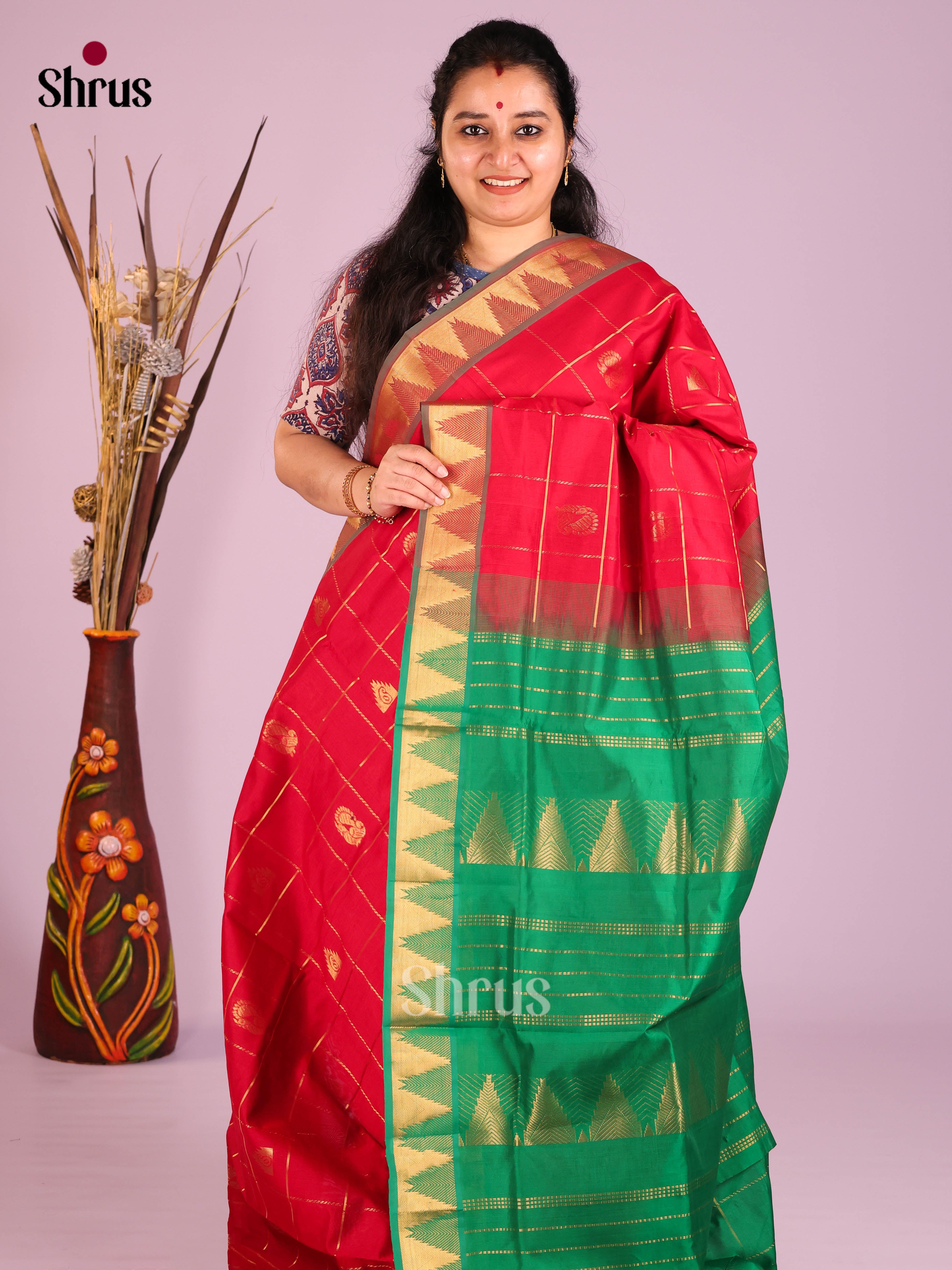 DIS10501 - Silkcotton-halfpure Saree - Shop on Shrus.com