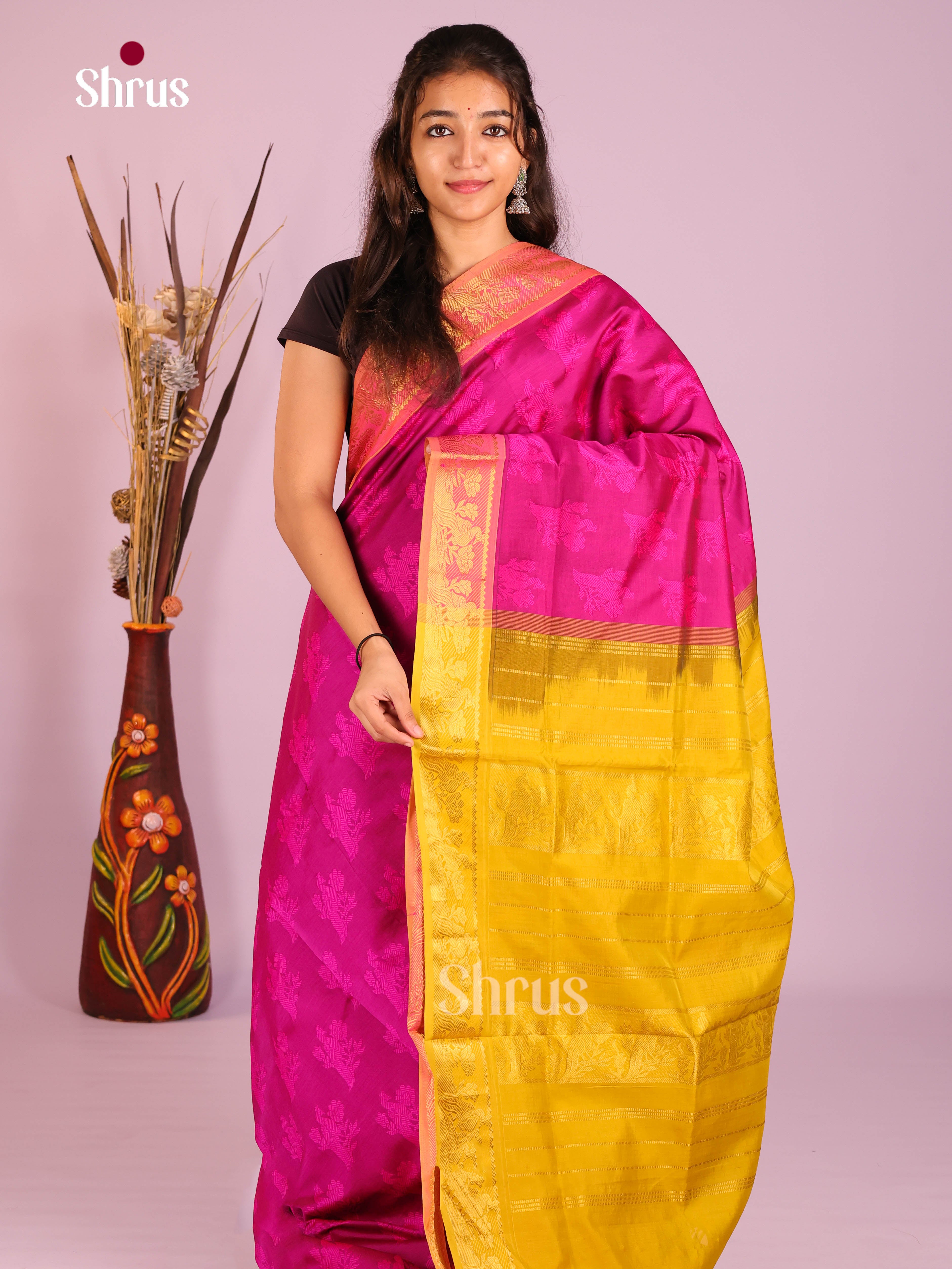 DIS10513 - Silkcotton-halfpure Saree - Shop on Shrus.com