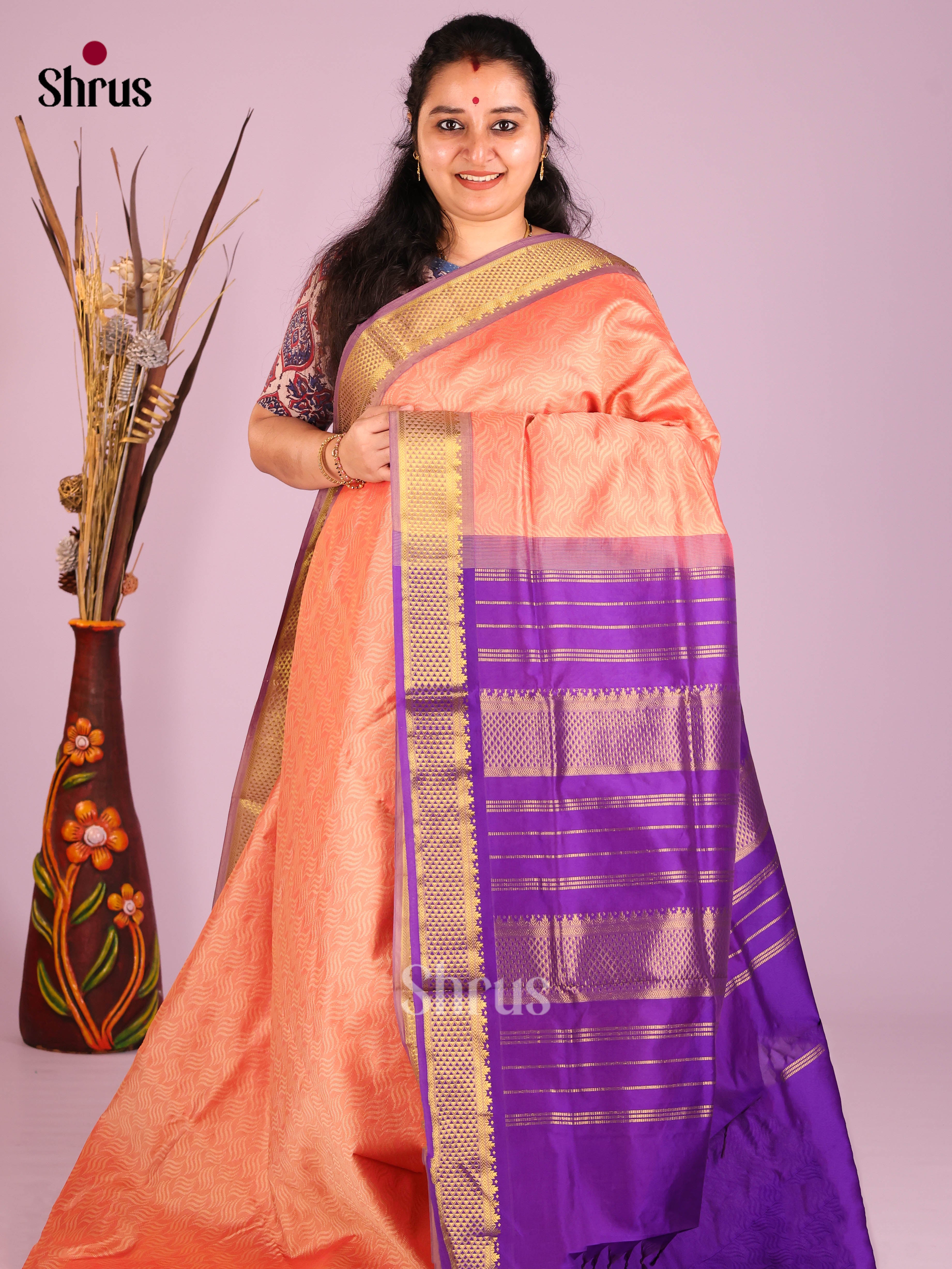 DIS10516 - Silkcotton-halfpure Saree - Shop on Shrus.com