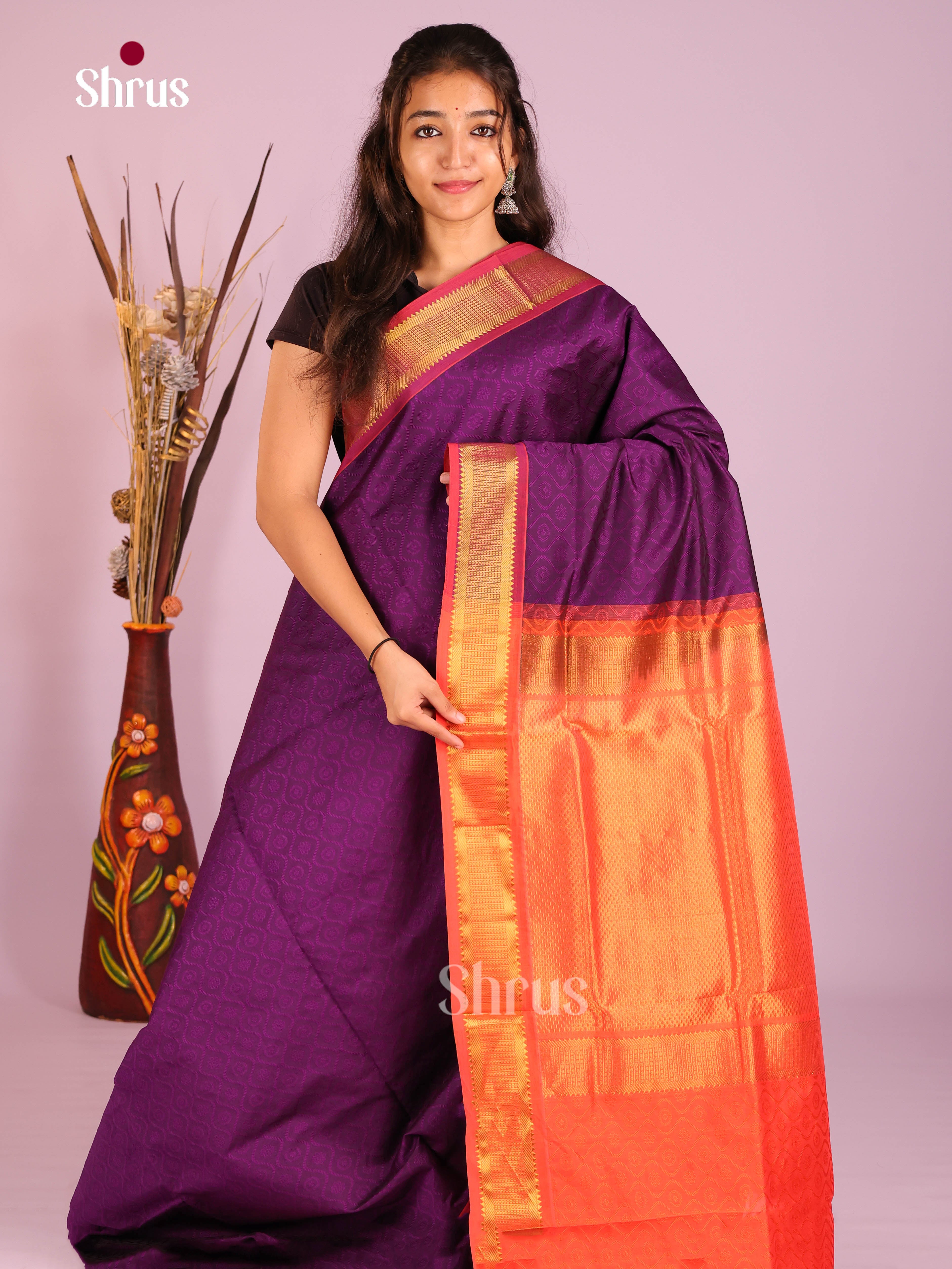 DIS10520 - Silkcotton-halfpure Saree - Shop on Shrus.com