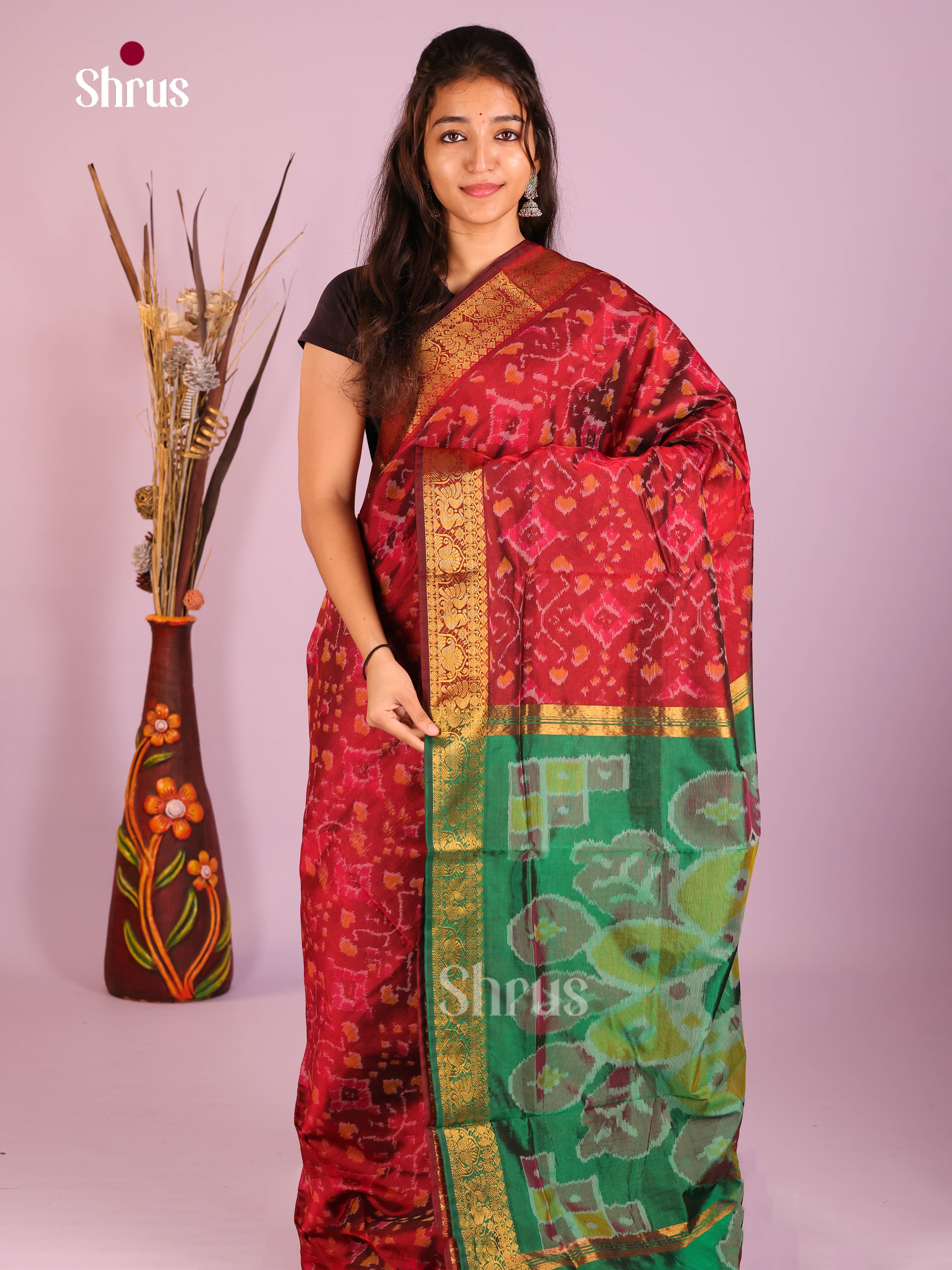 DIS10597 - Silkcotton-Halfpure 9Yards Saree - Shop on Shrus.com