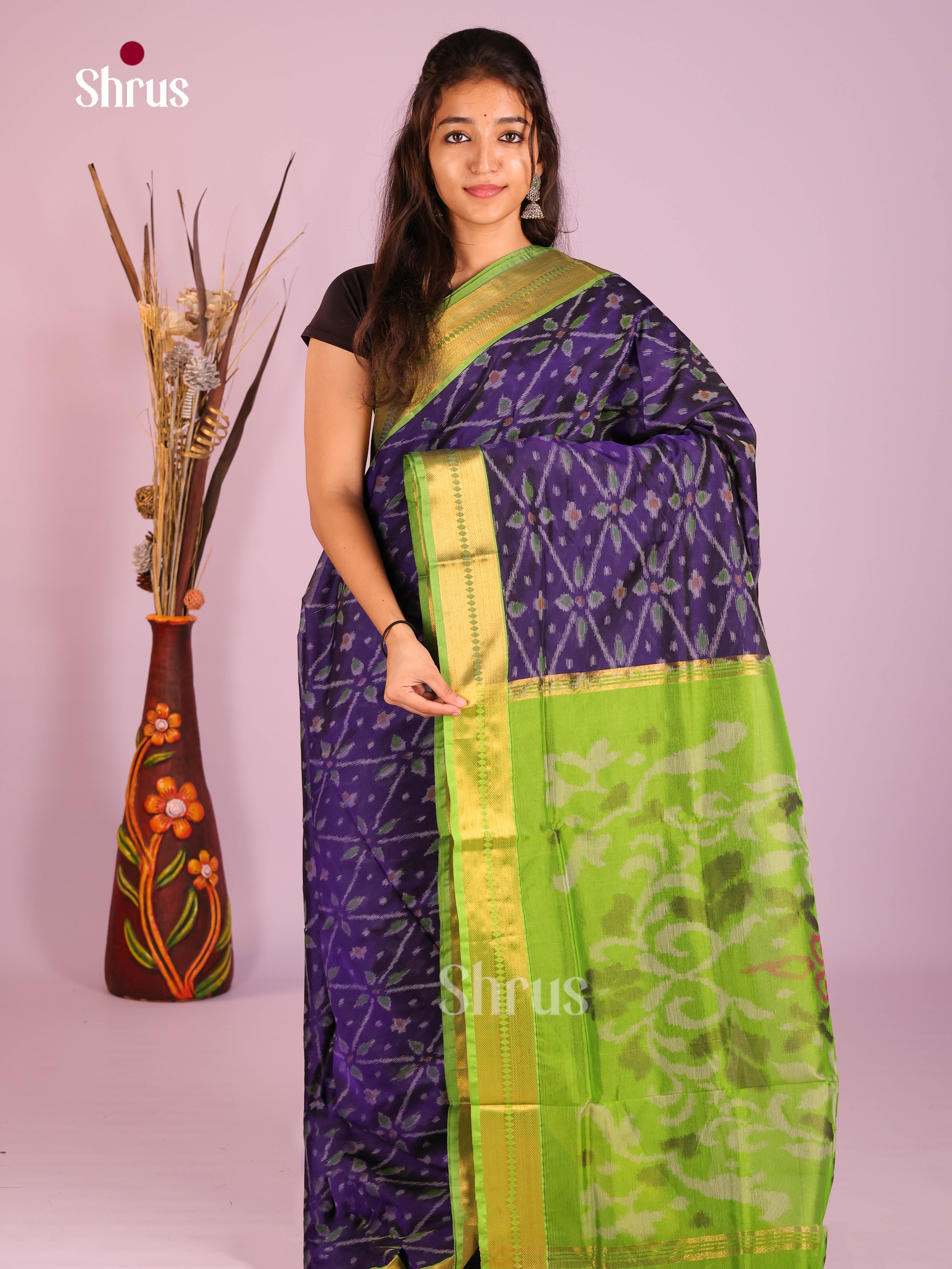 DIS10601 - Silkcotton-Halfpure 9Yards Saree - Shop on Shrus.com