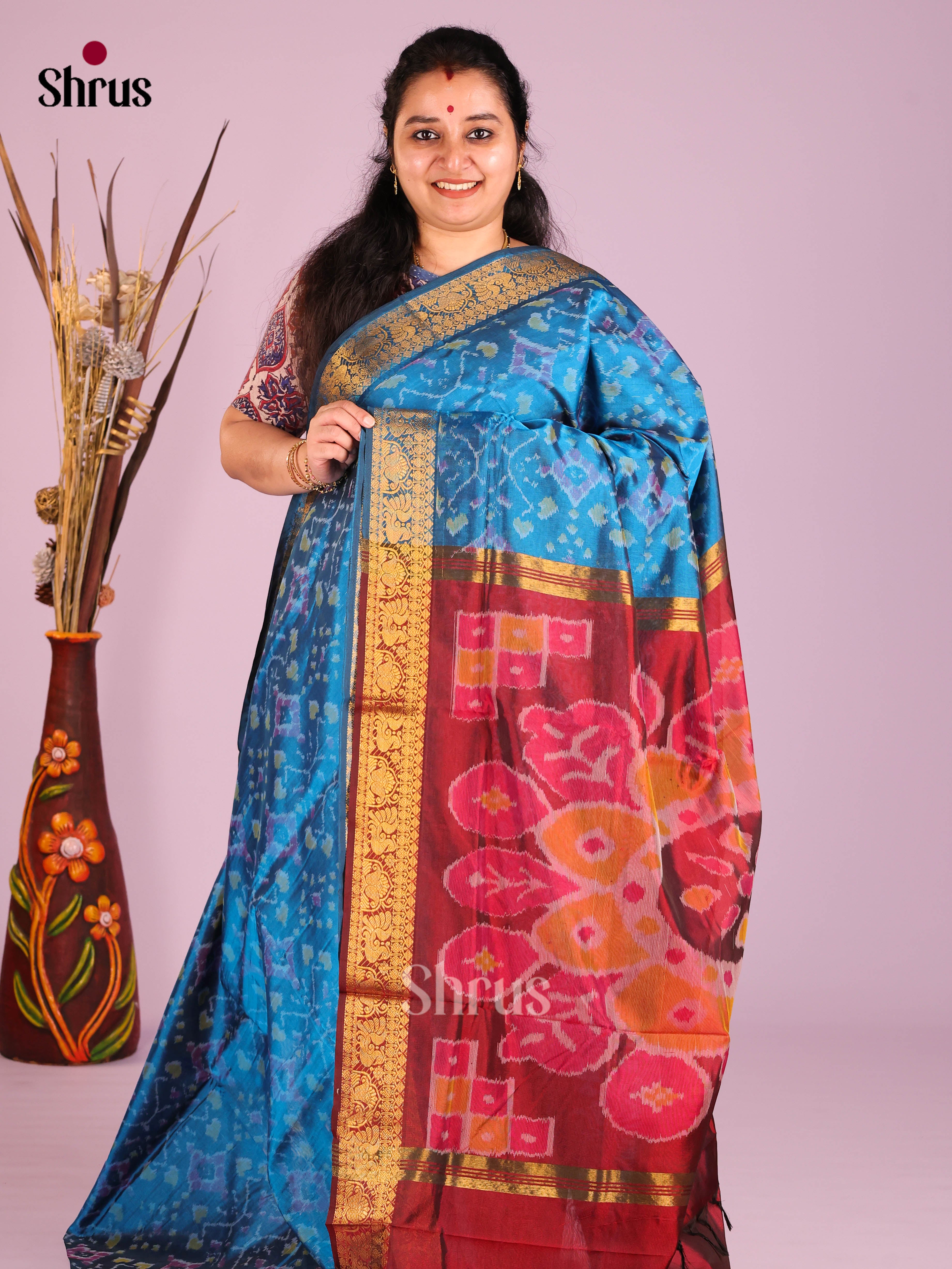 DIS10604 - Silkcotton-Halfpure 9Yards Saree - Shop on Shrus.com