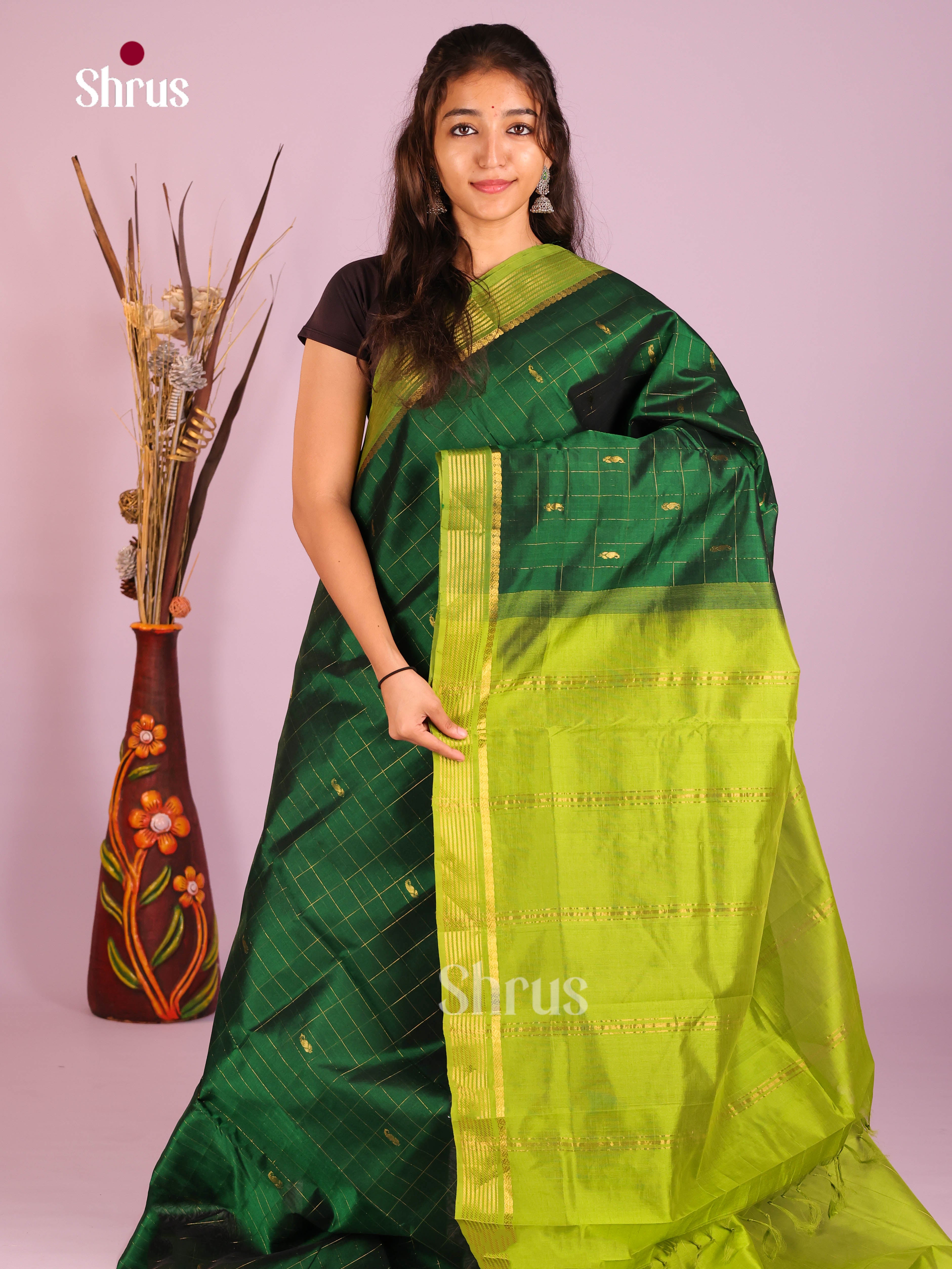 DIS10655 - Silk Cotton Saree - Shop on Shrus.com