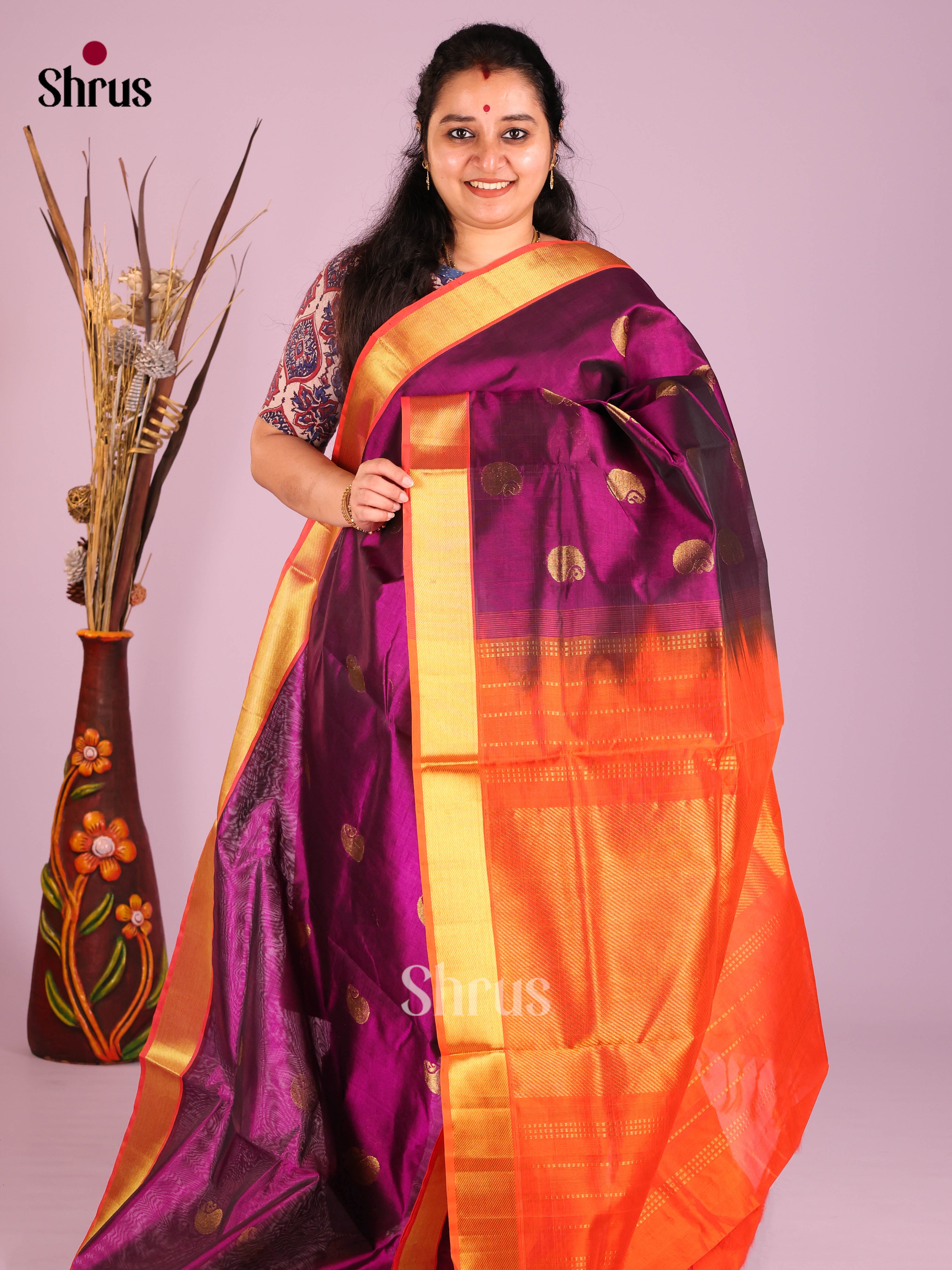DIS10661 - NON KORVAI MEDIUM BORDER-Butta Saree - Shop on Shrus.com