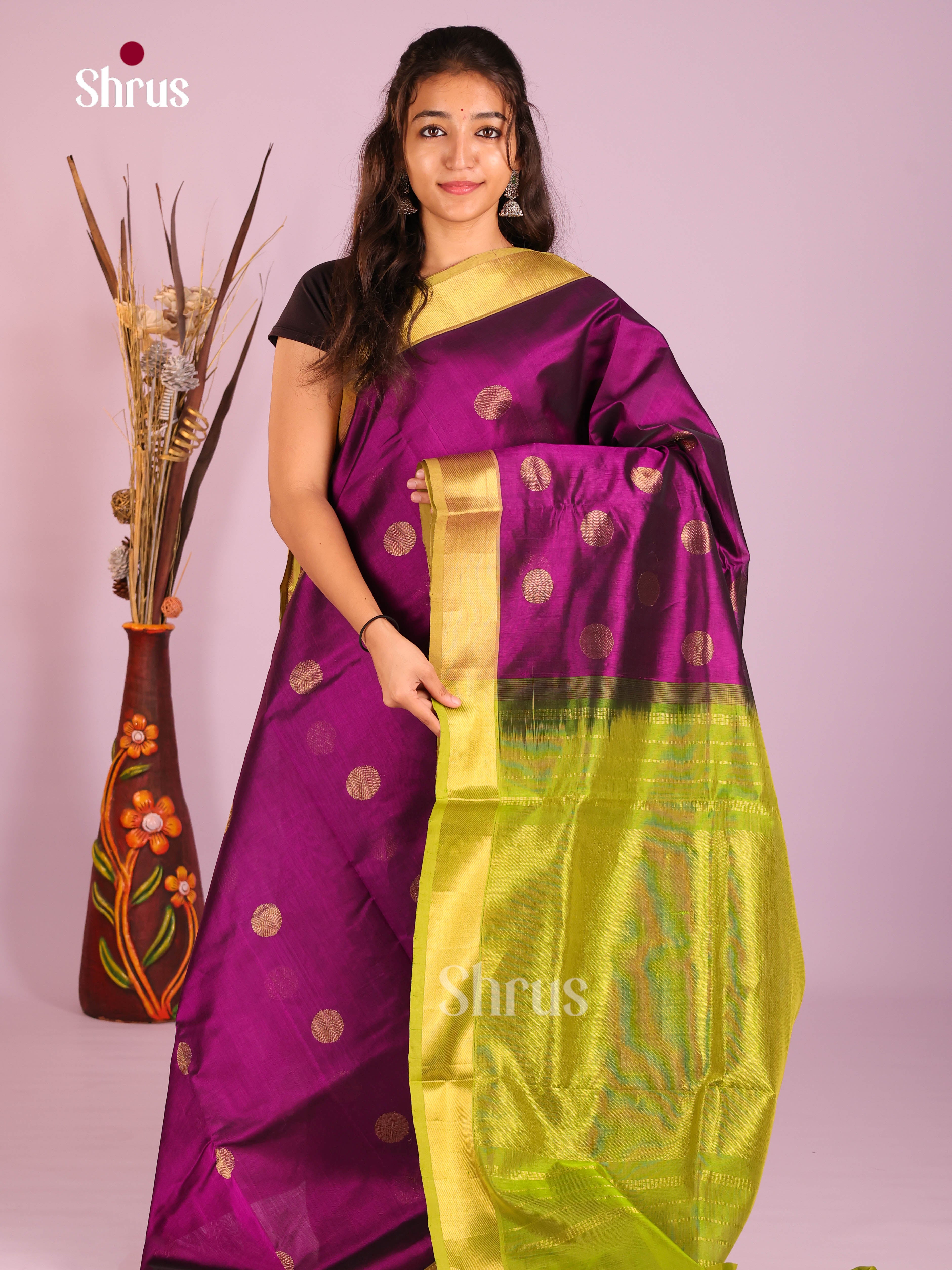 DIS10663 - NON KORVAI MEDIUM BORDER-Butta Saree - Shop on Shrus.com