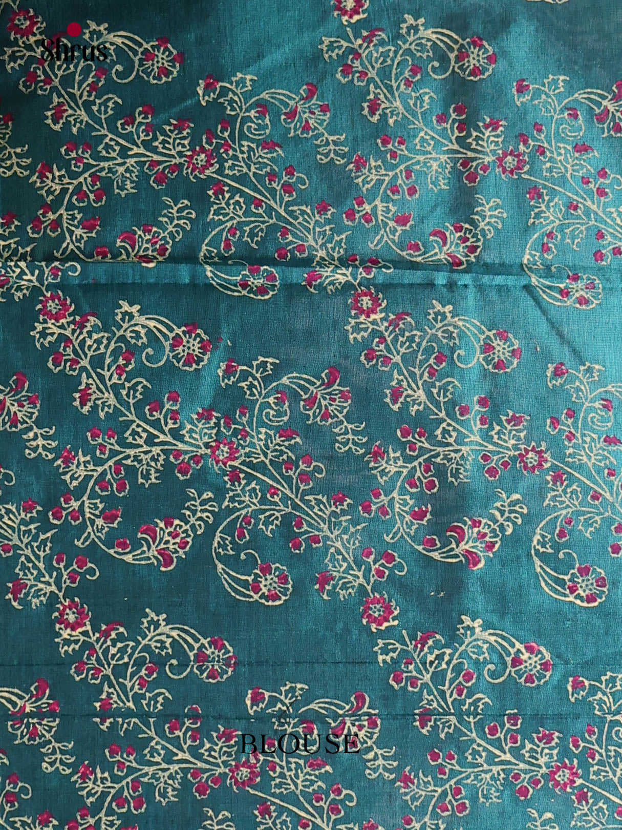 Brown & Blue - Semi Silkcotton print Saree