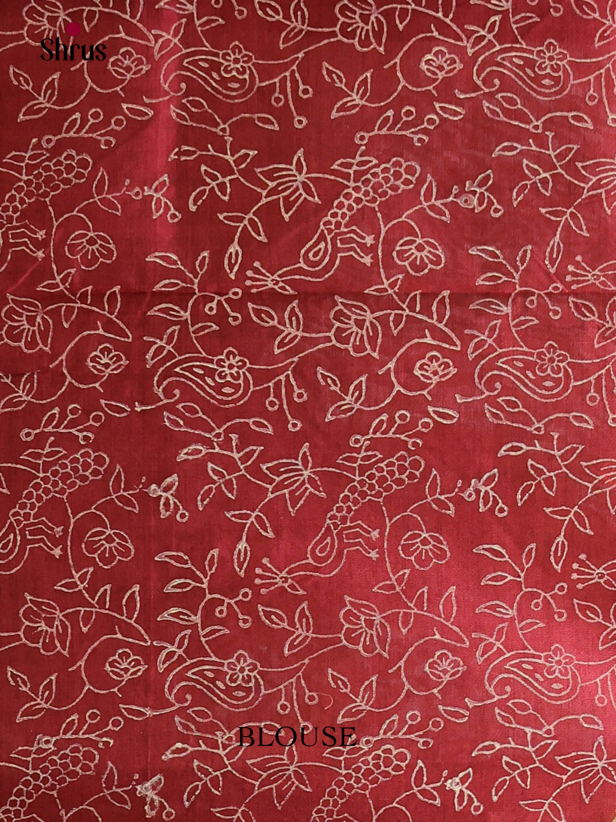 Beige & Maroon - Semi Silkcotton print Saree - Shop on Shrus.com