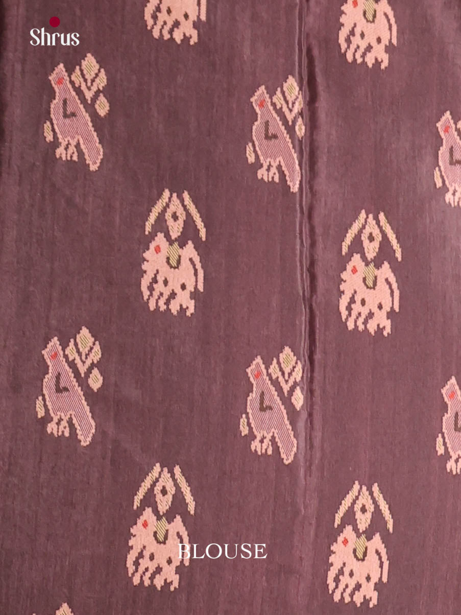 Pink & Brown - Semi Crepe Saree - Shop on Shrus.com