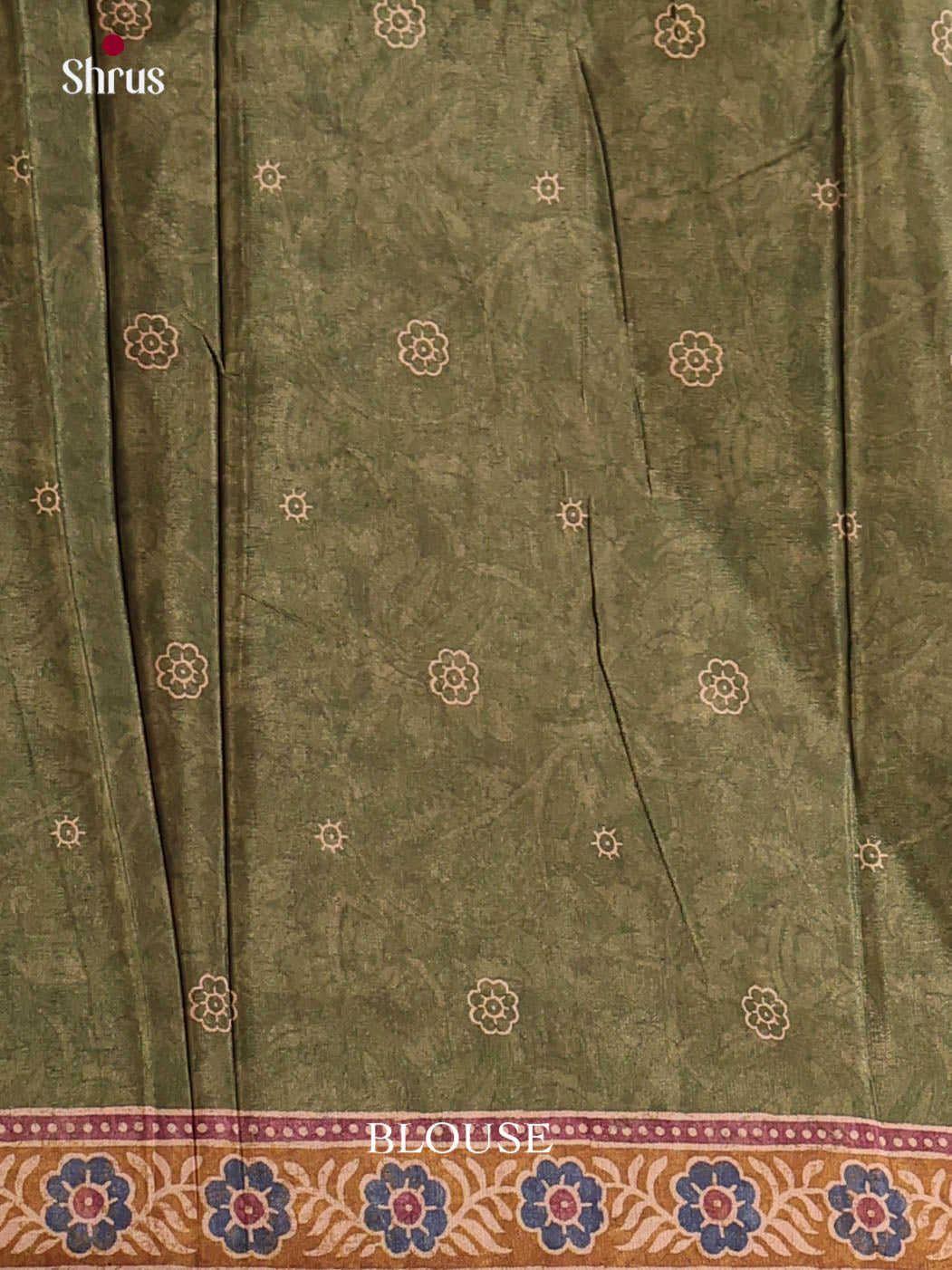 Pink & Green - Semi Crepe Saree - Shop on Shrus.com