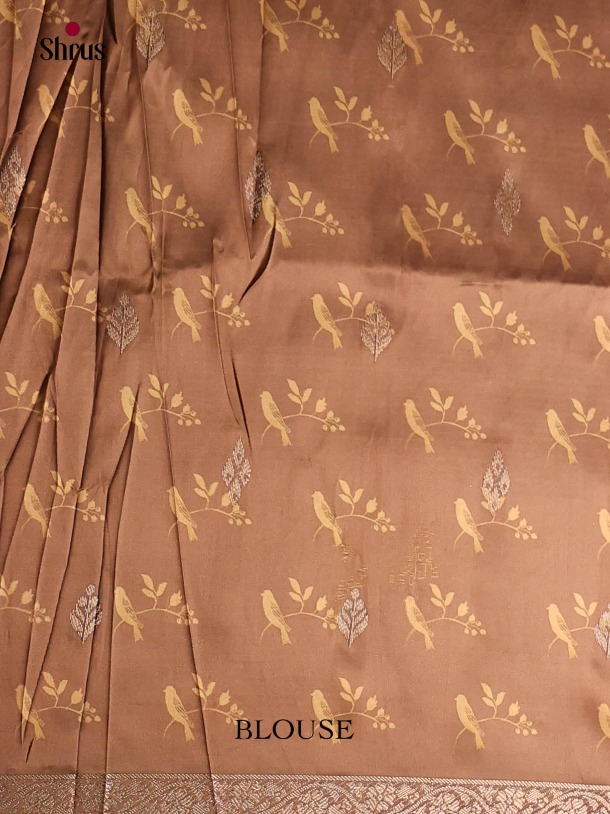 Brown - Semi Dupion Saree
