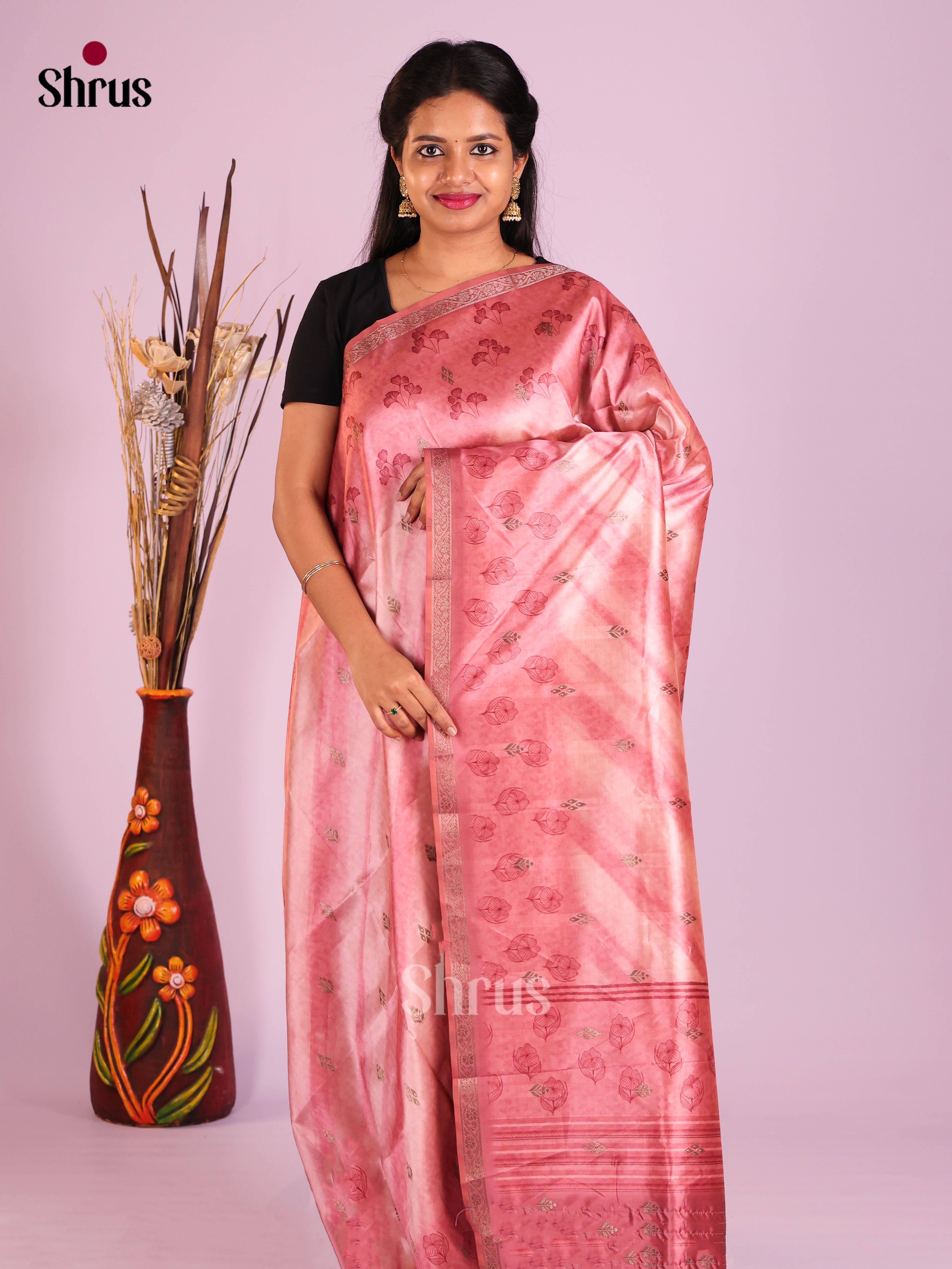 DIS11308 - Semi Dupion Saree - Shop on Shrus.com