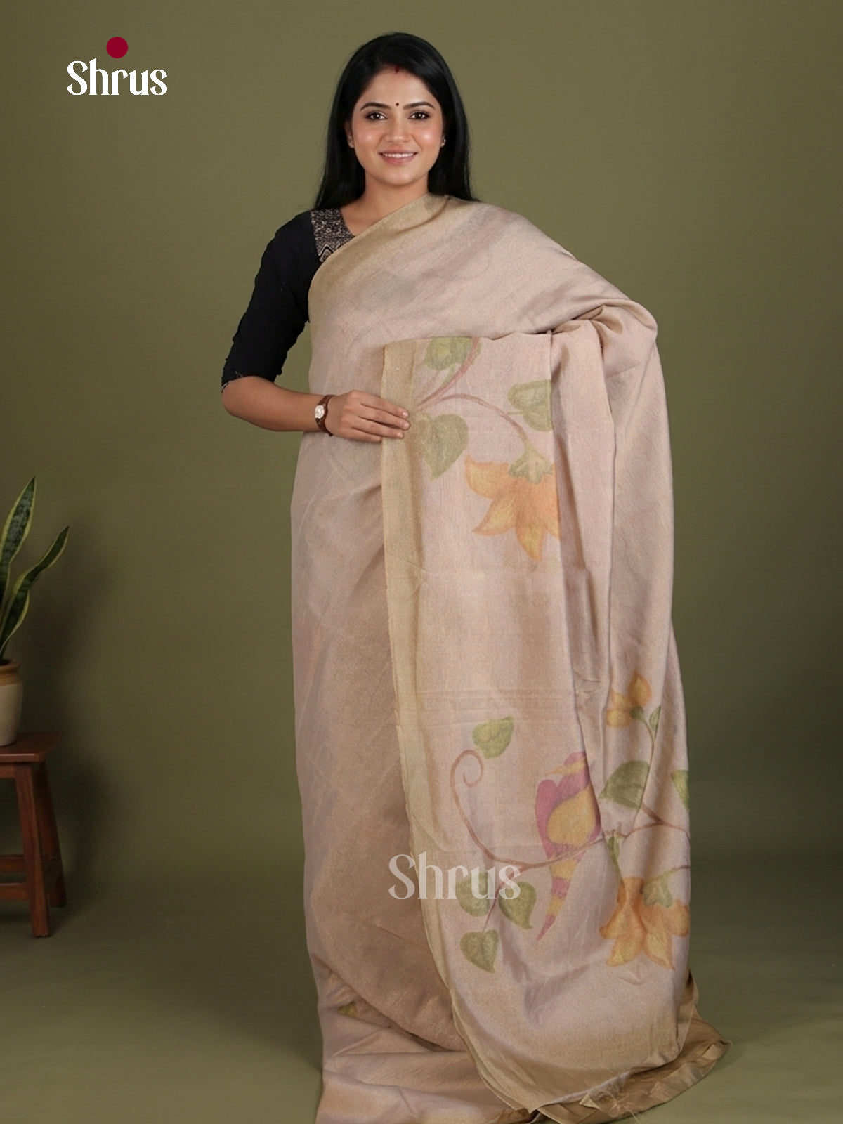 DIS11370 - Semi Tissue Print Saree - Shop on Shrus.com