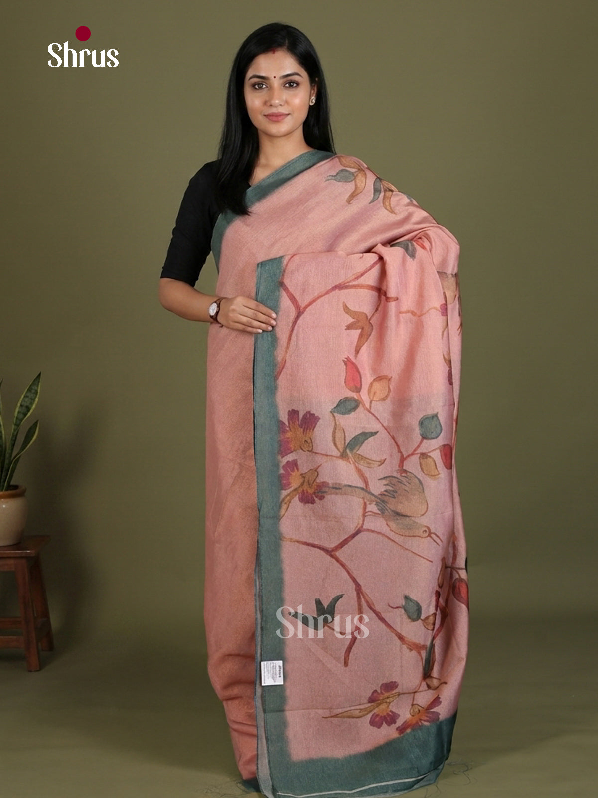 DIS11386 - Semi Tissue Print Saree - Shop on Shrus.com