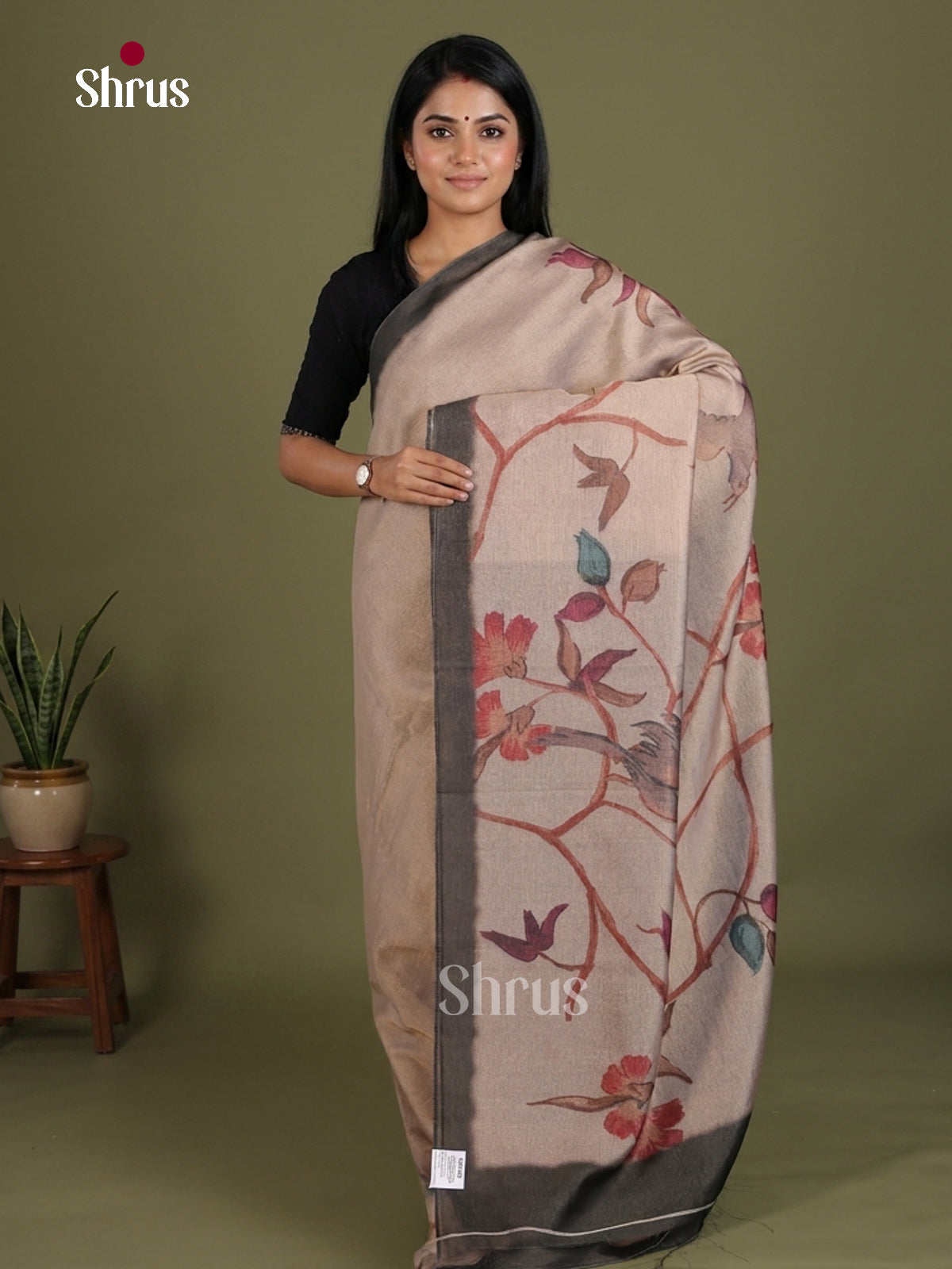 DIS11390 - Semi Tissue Print Saree - Shop on Shrus.com