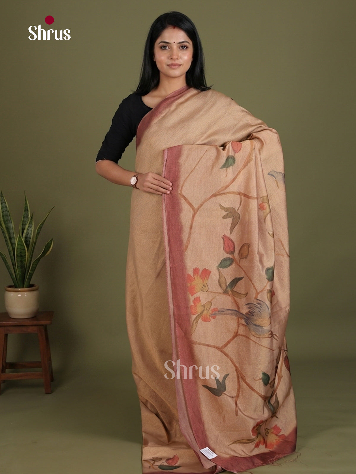 DIS11392 - Semi Tissue Print Saree - Shop on Shrus.com