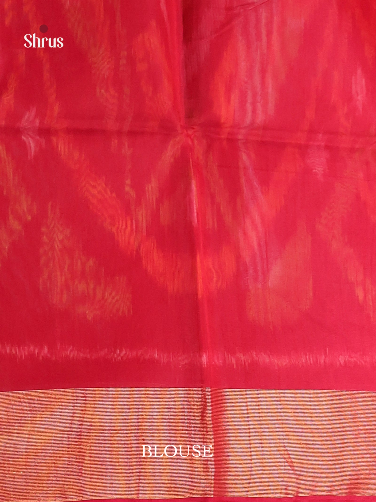 Mustard & Red- Pochampally sico Saree - Shop on Shrus.com