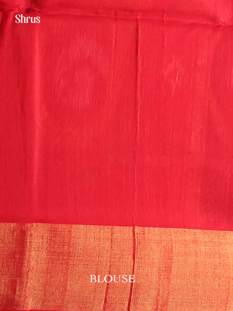 Striking Deep Green Pochampally Silk Cotton Saree with Red Ikat Pallu