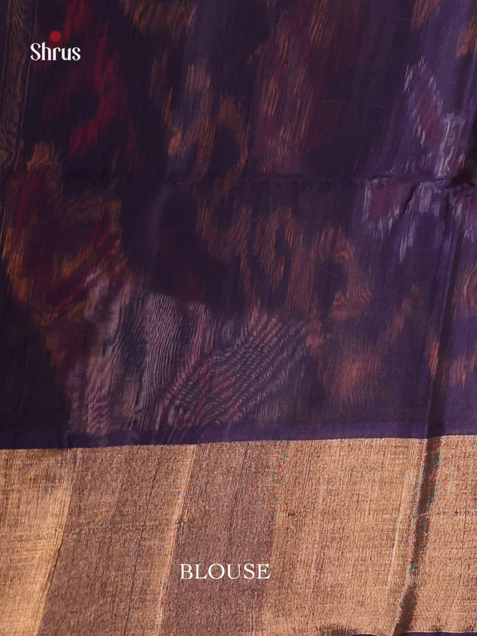 Classic Reddish Orange Pochampally Ikkat Saree With Navy Blue Pallu