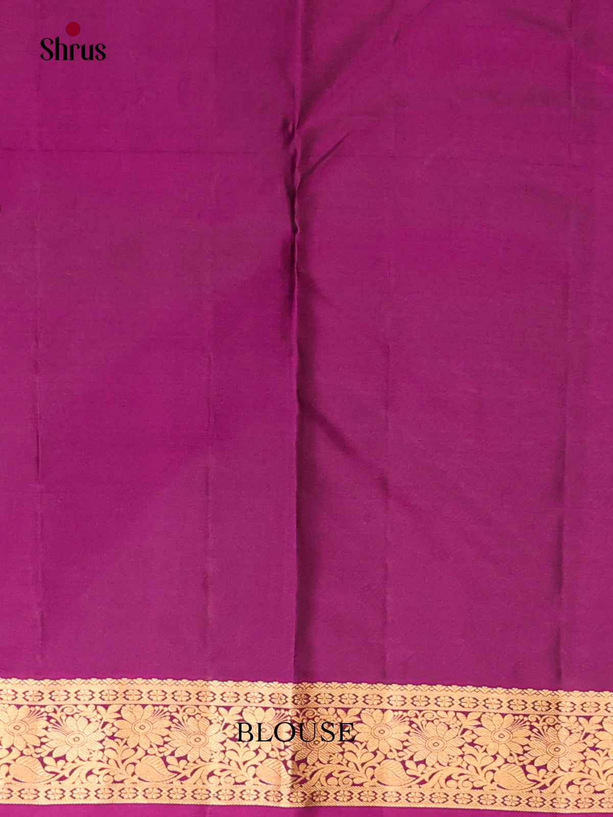 Purple single Tone Kanchipuram Butta design Saree with criss cross brocade pallu - Shop on Shrus.com