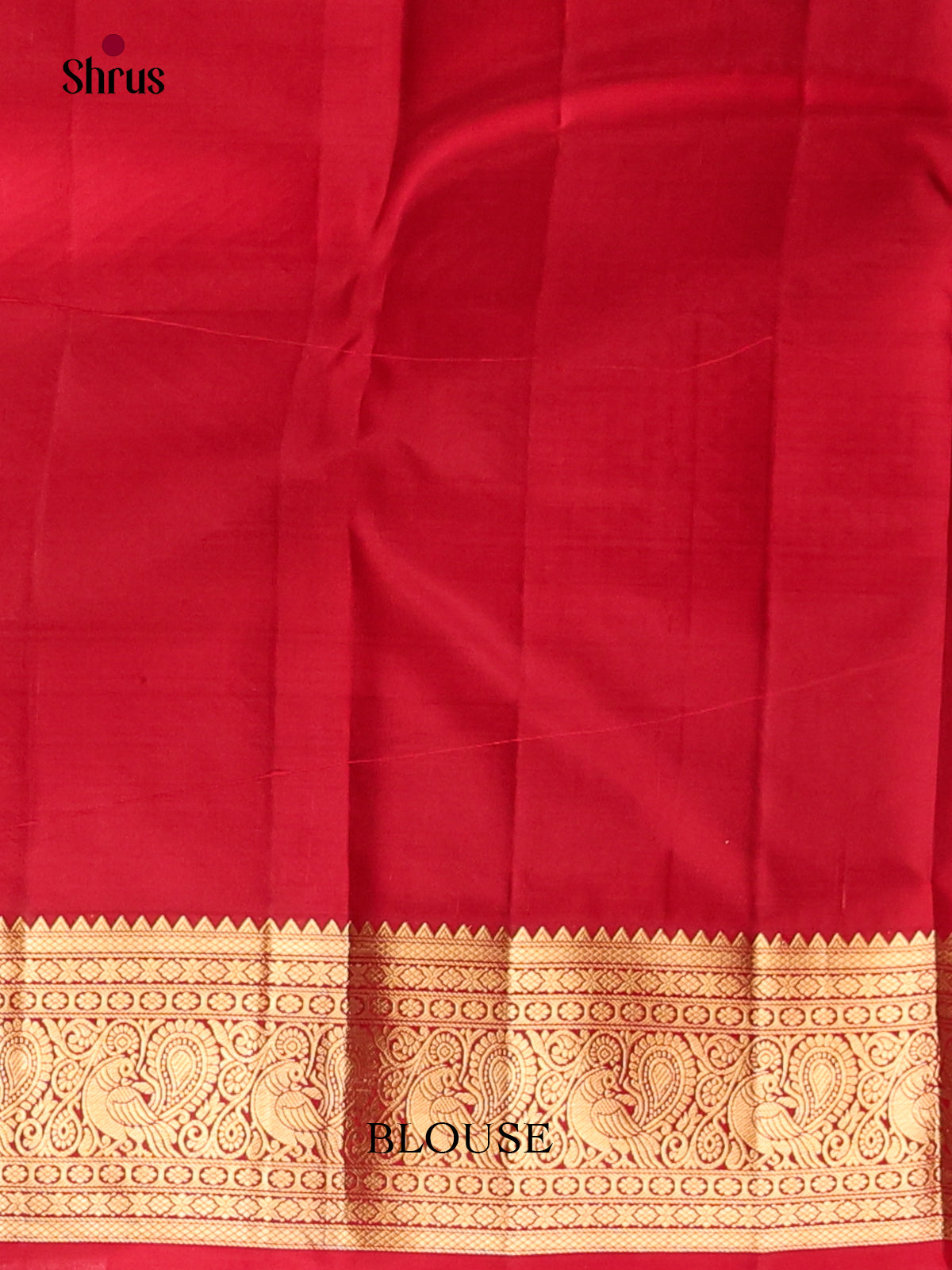 Maroon Single Tone Kanchipuram Butta design Saree with peacock vines zari border