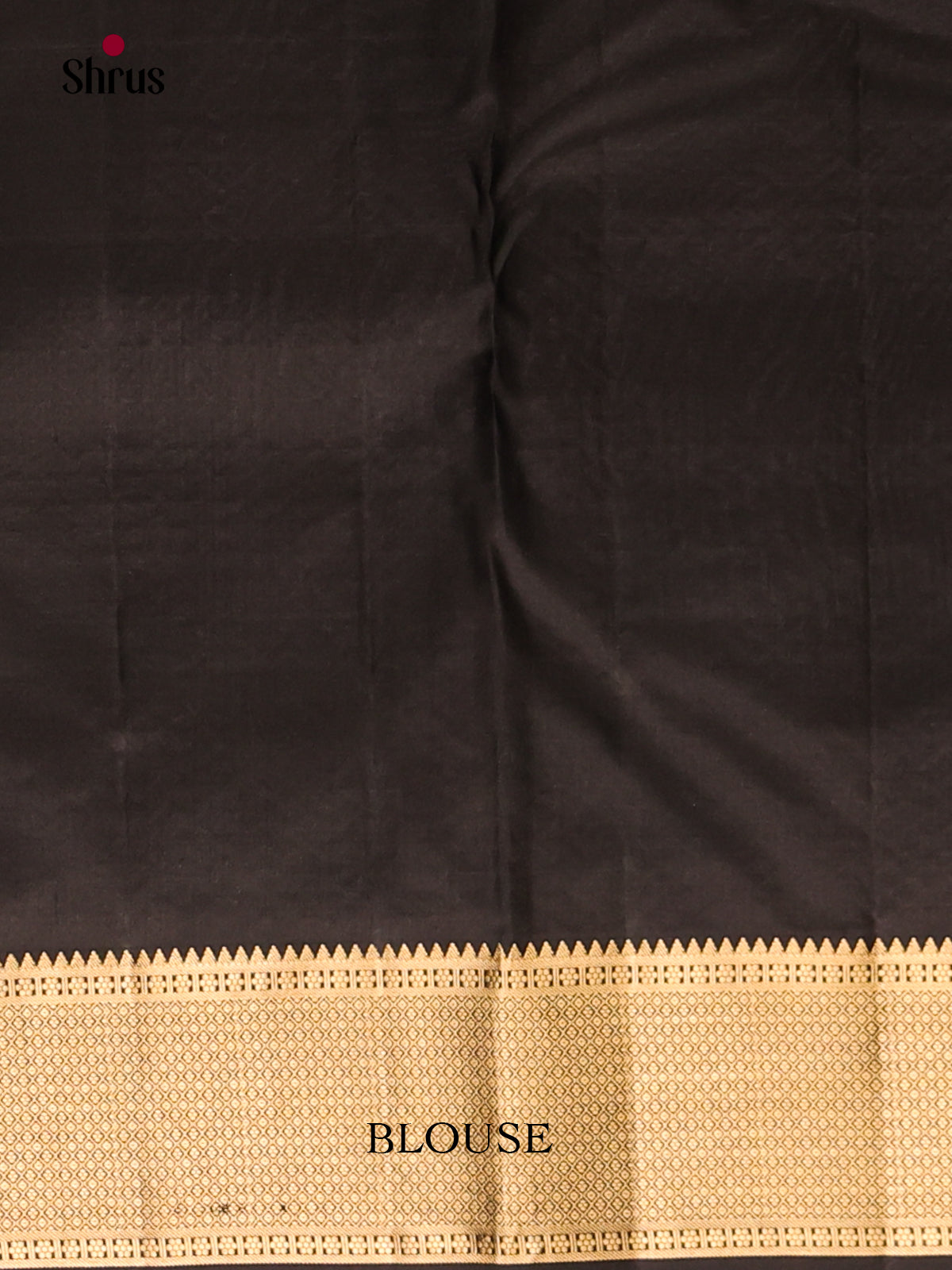 Black Single Tone Kanchipuram Butta design Saree with rich zari border
