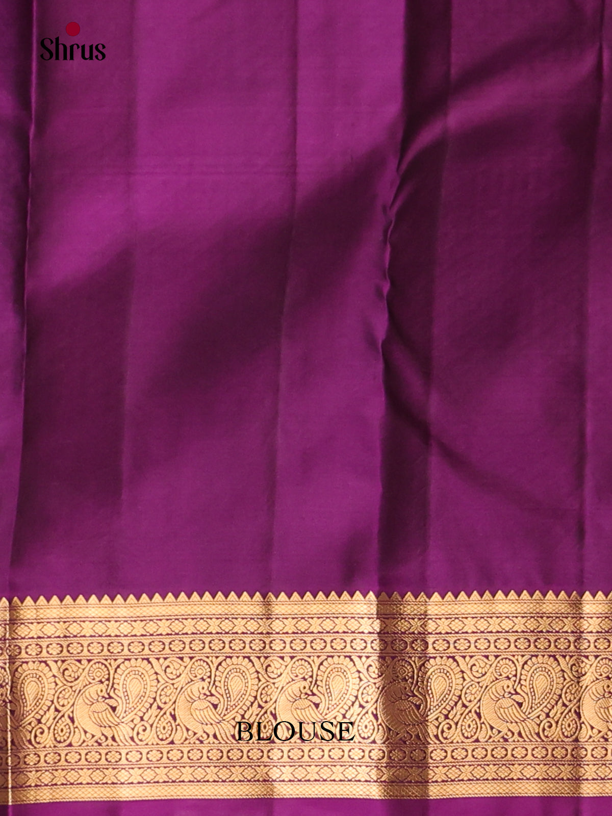 Violet Single Tone Kanchipuram Butta design Saree with zari brocade pallu