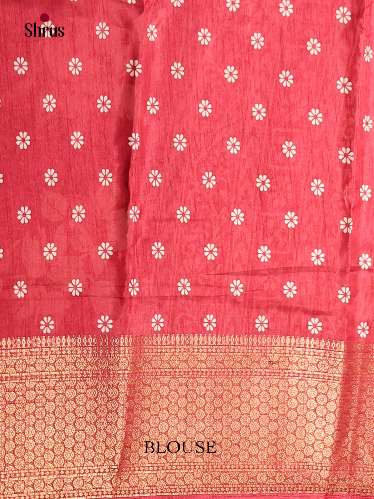 Red - Semi Crepe Saree