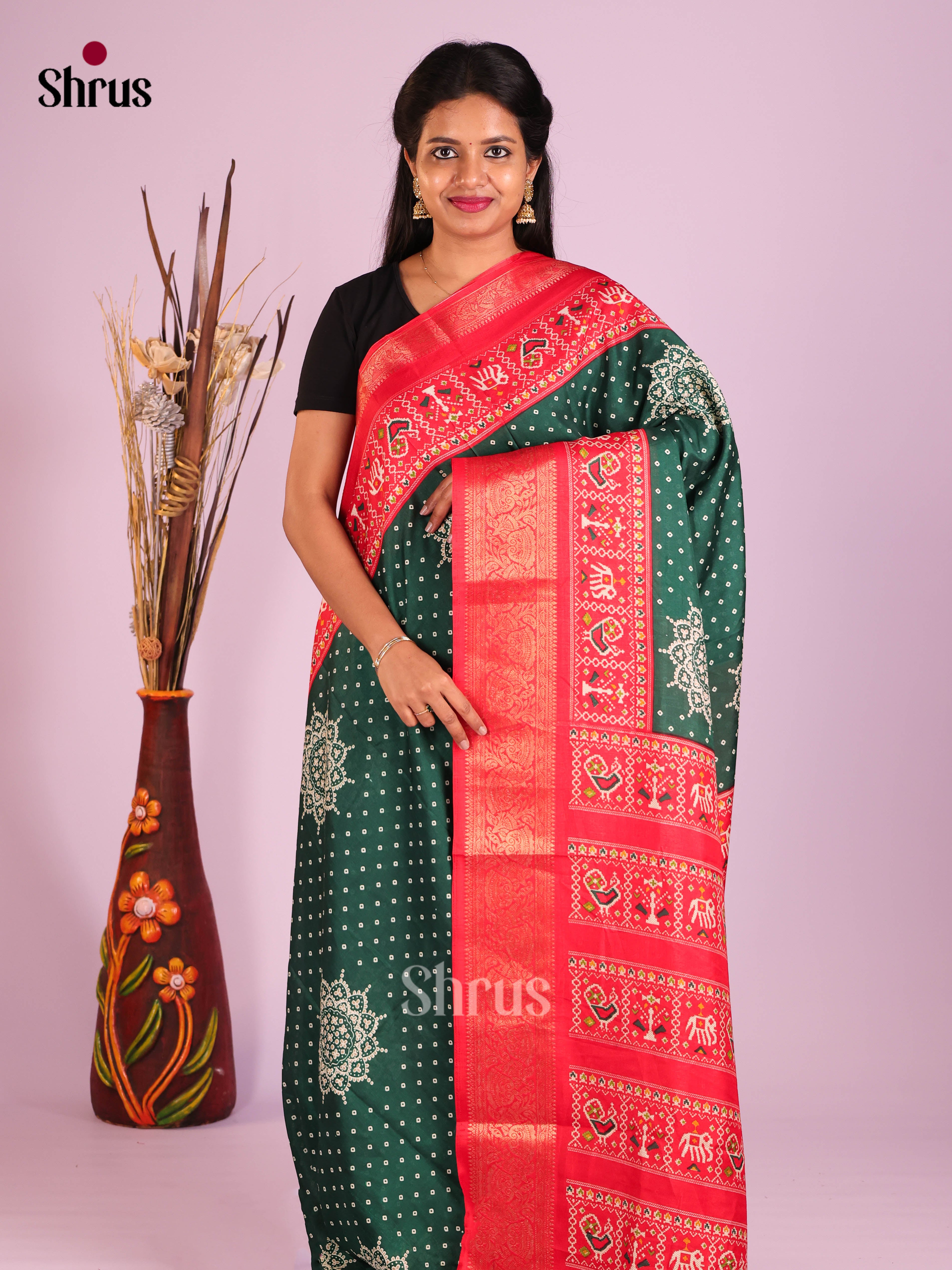 DIS12166 - Bandhini Saree - Shop on Shrus.com