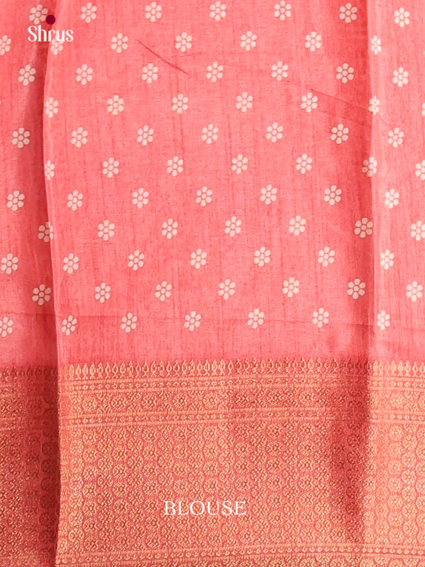 Peachish Pink- Semi Crepe Saree - Shop on Shrus.com
