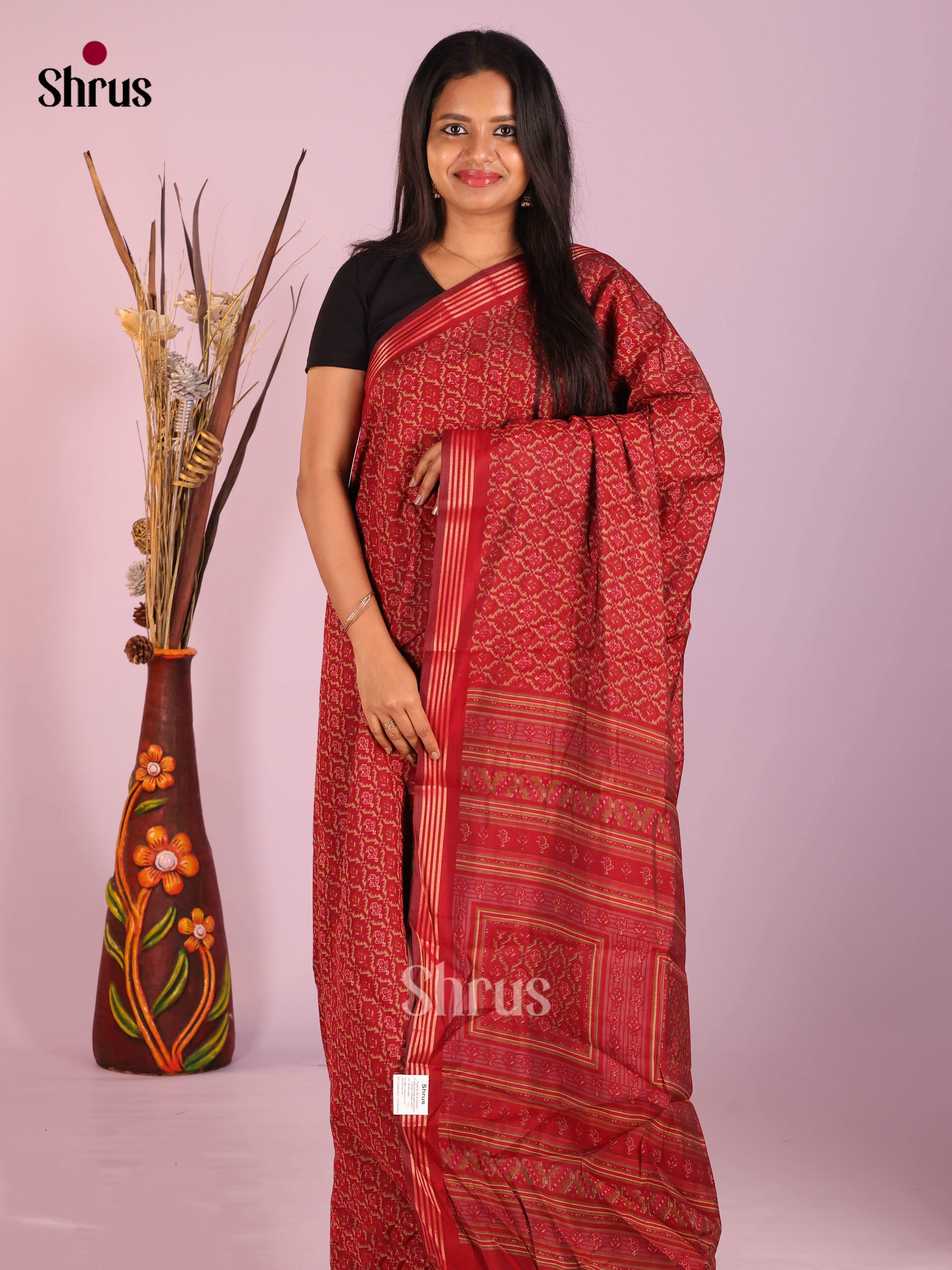 Red- Art Modal Saree