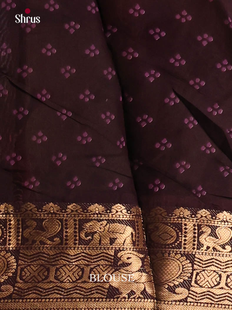 purple & Brown- Semi Modal  Saree