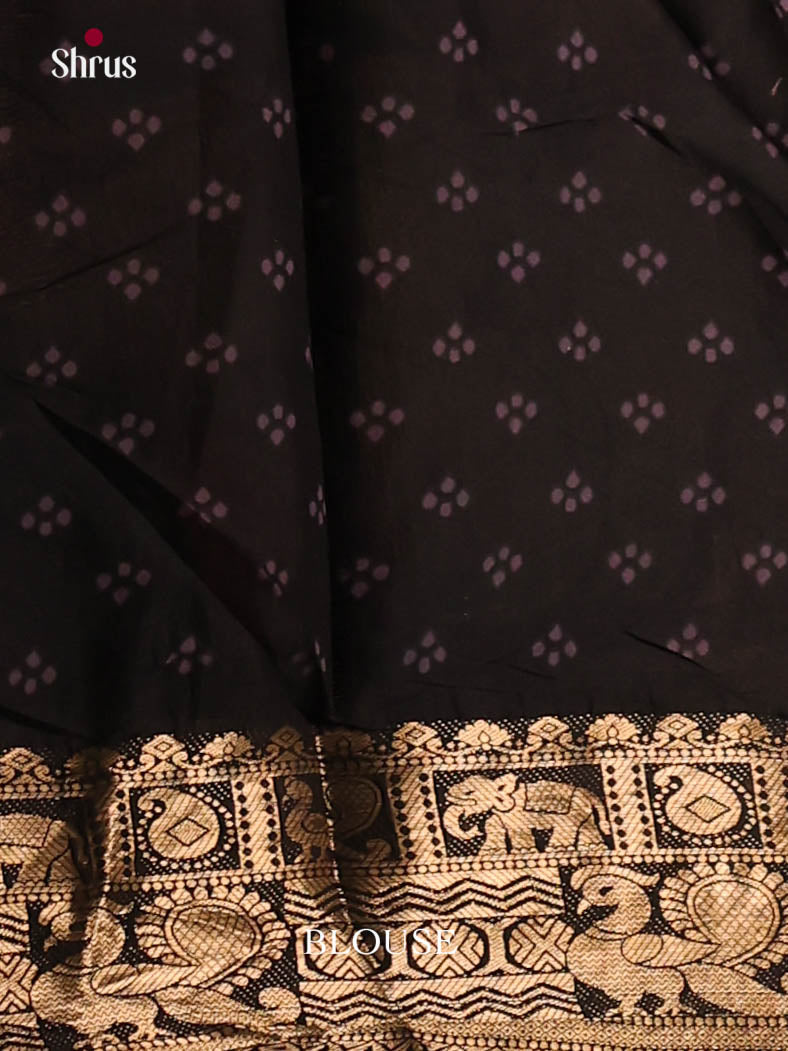 Lavender & Black - Semi Modal  Saree - Shop on Shrus.com