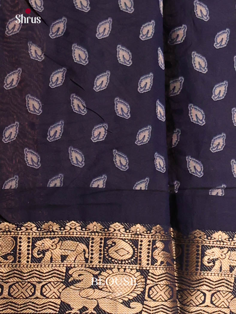 Maroon & Blue- Semi Modal  Saree